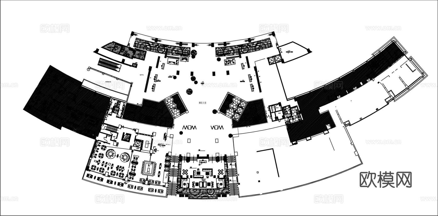 多套酒店大堂CADcad施工图