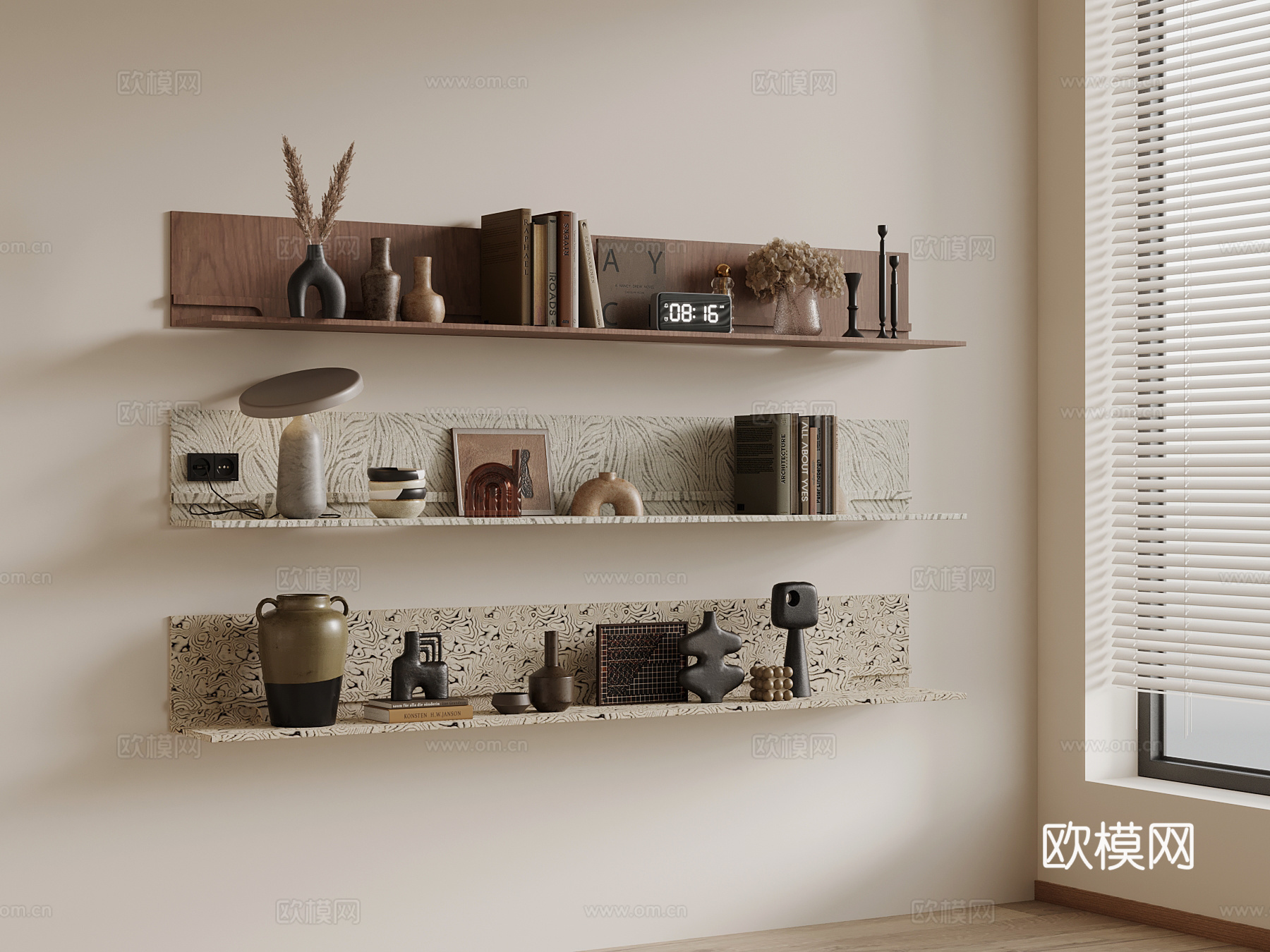 中古风置物架su模型