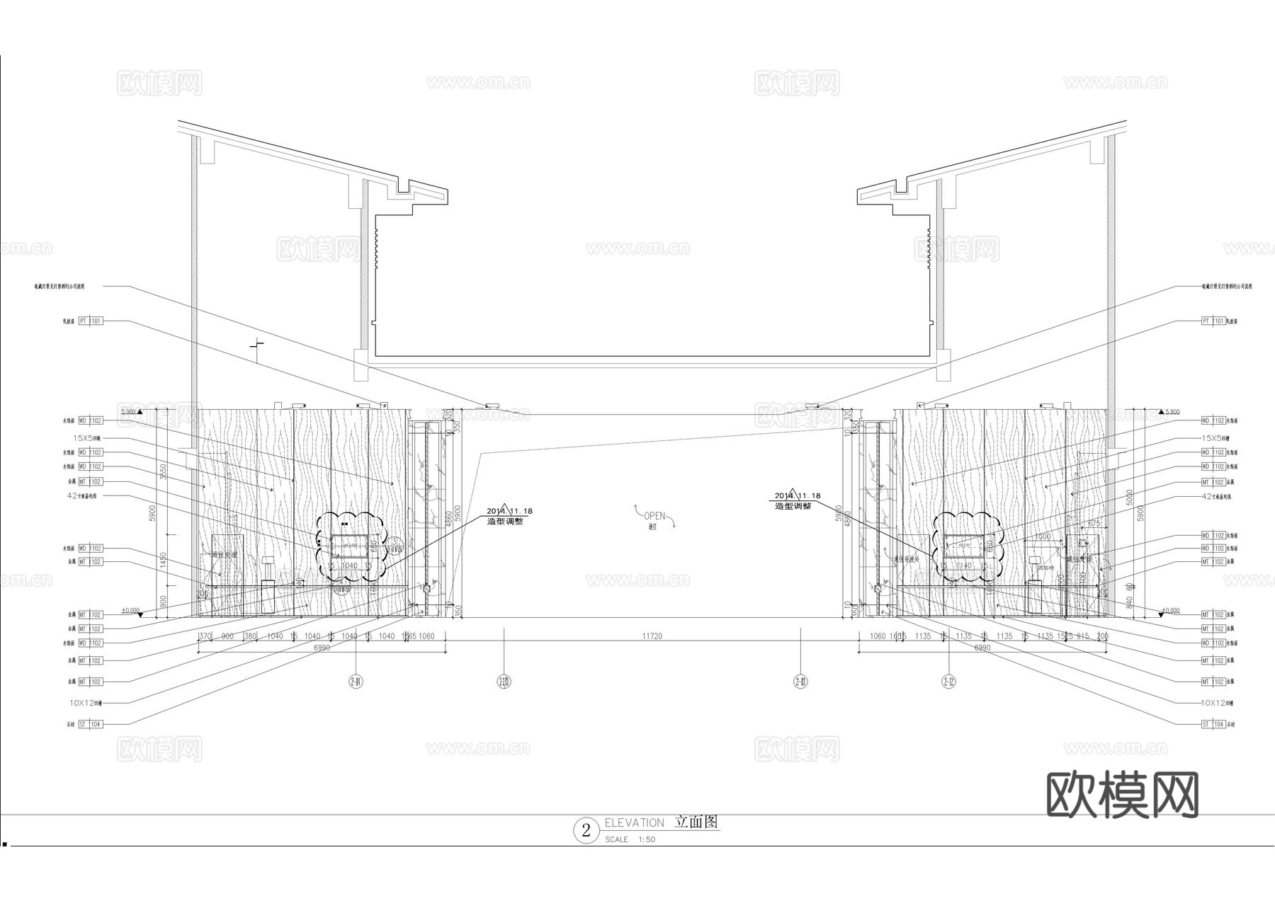 酒店大堂1F施工图cad施工图下载（渲染图4）