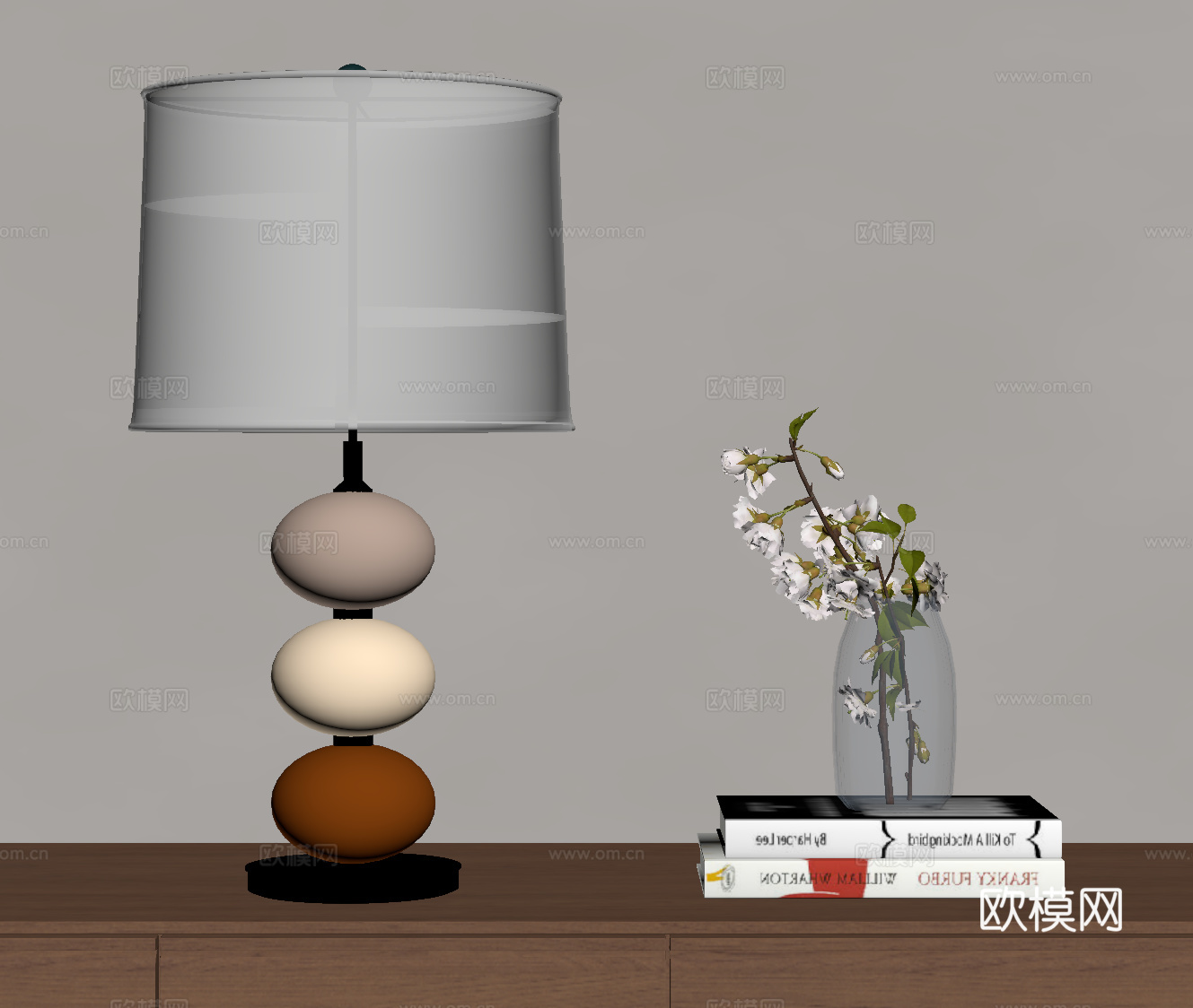 现代极简台灯 简约彩色台灯 摆件su模型