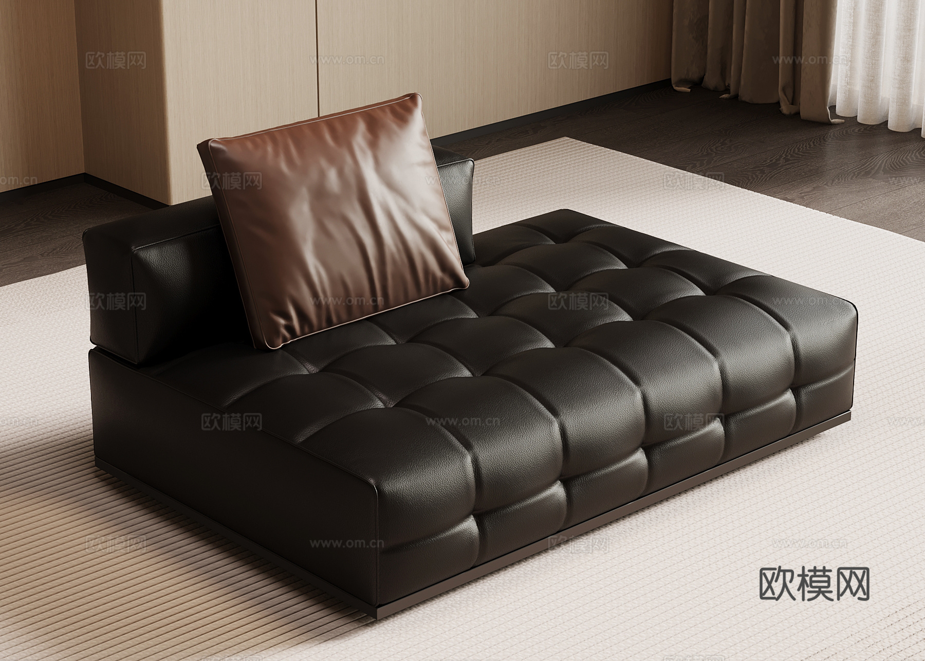现代意式沙发凳 沙发su模型