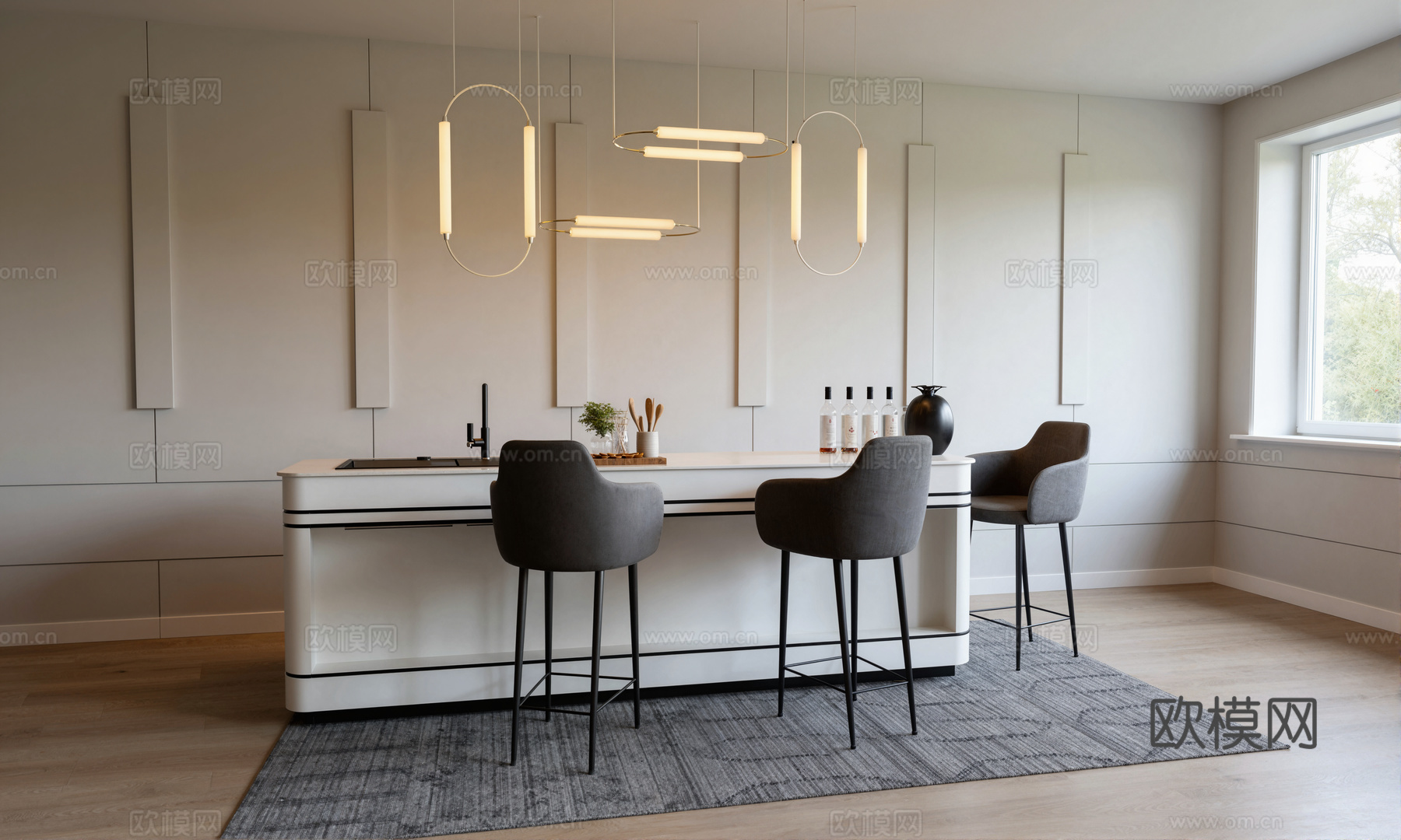 现代水吧区su模型下载（渲染图1）