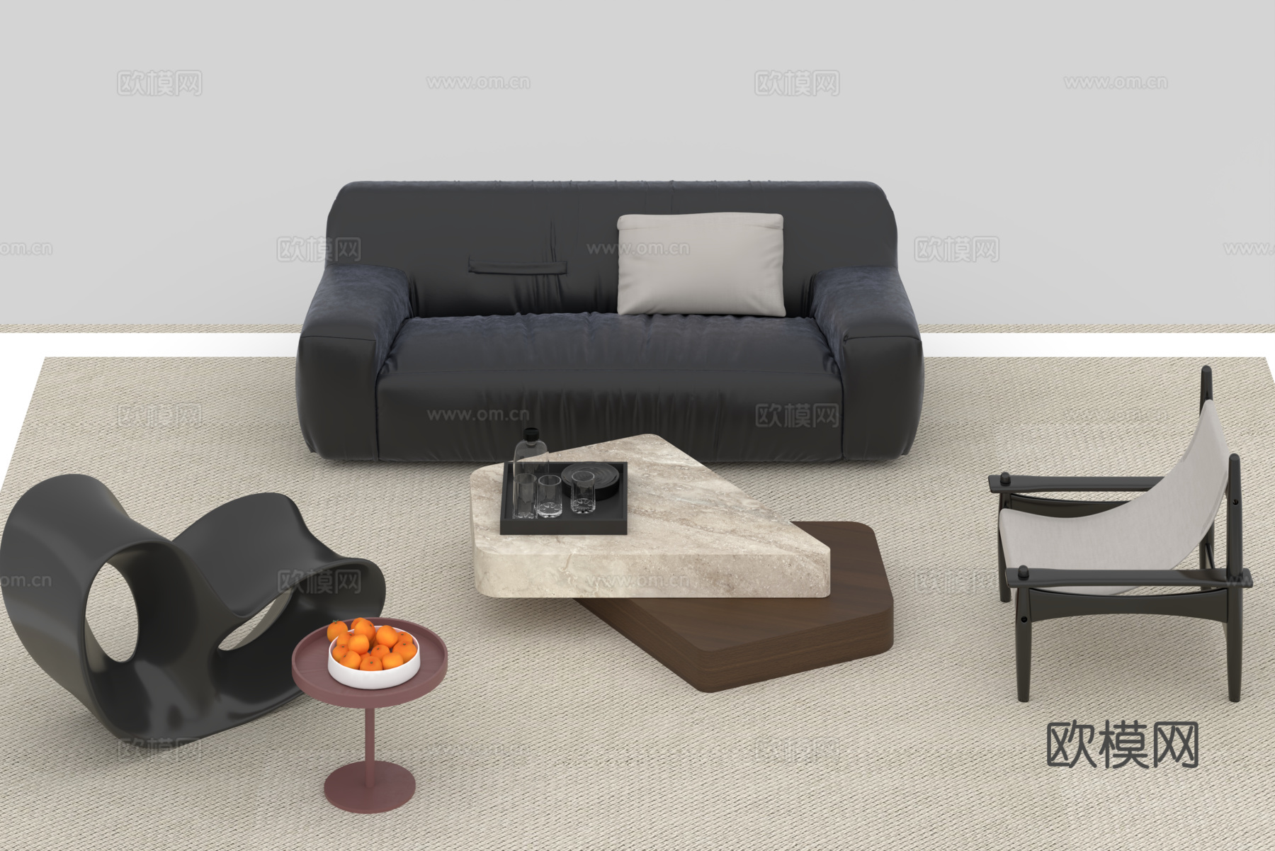 沙发组合3d模型下载