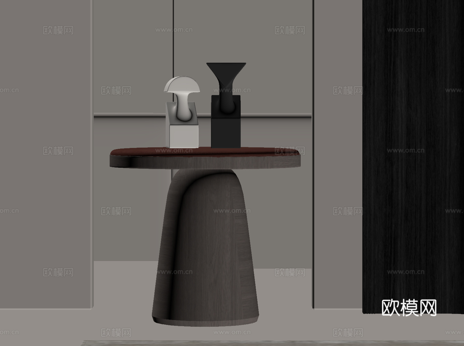 现代意式边几 圆几su模型