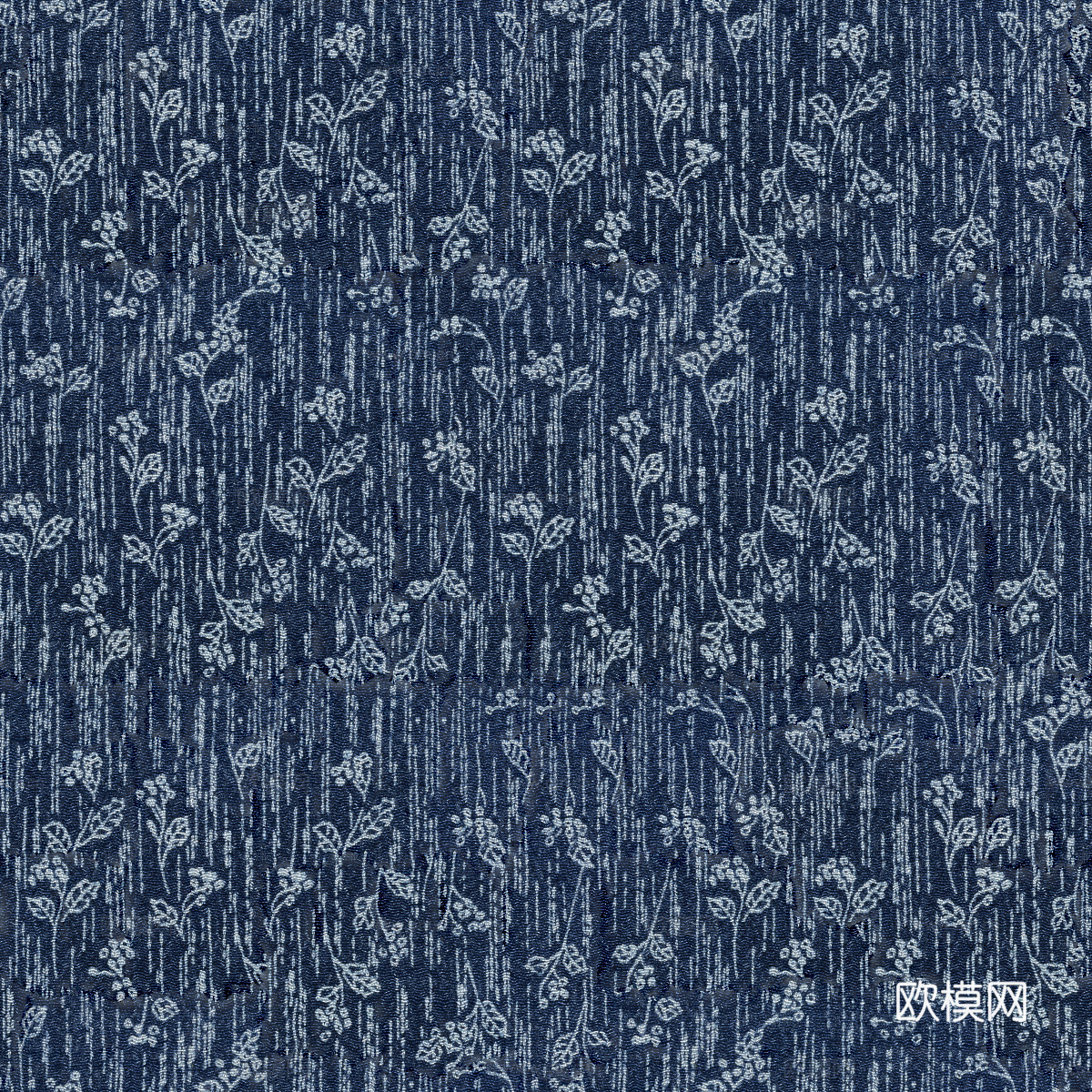 复古蓝印花传统蓝色印染印花布纹27