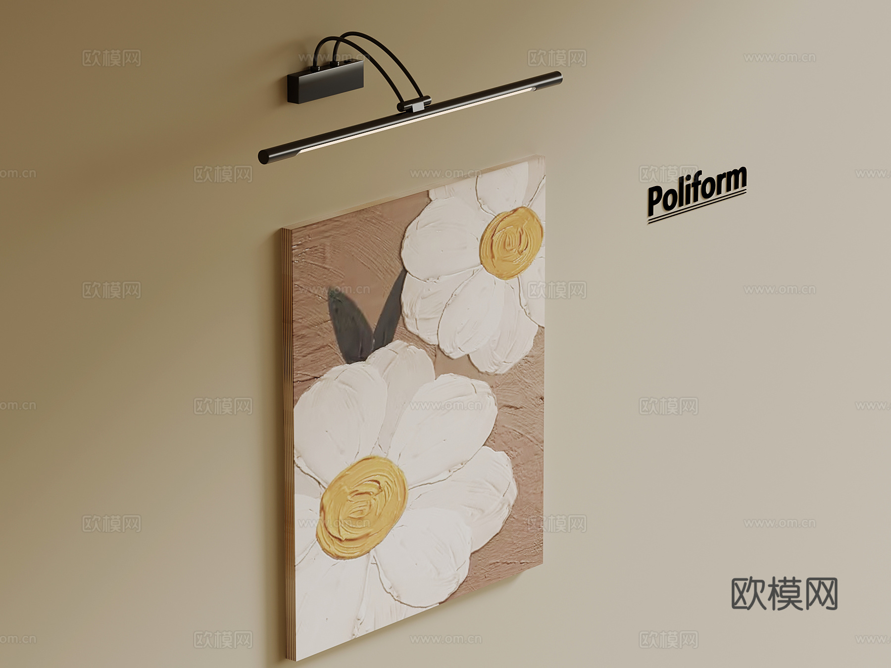 现代挂画 客厅装饰画su模型