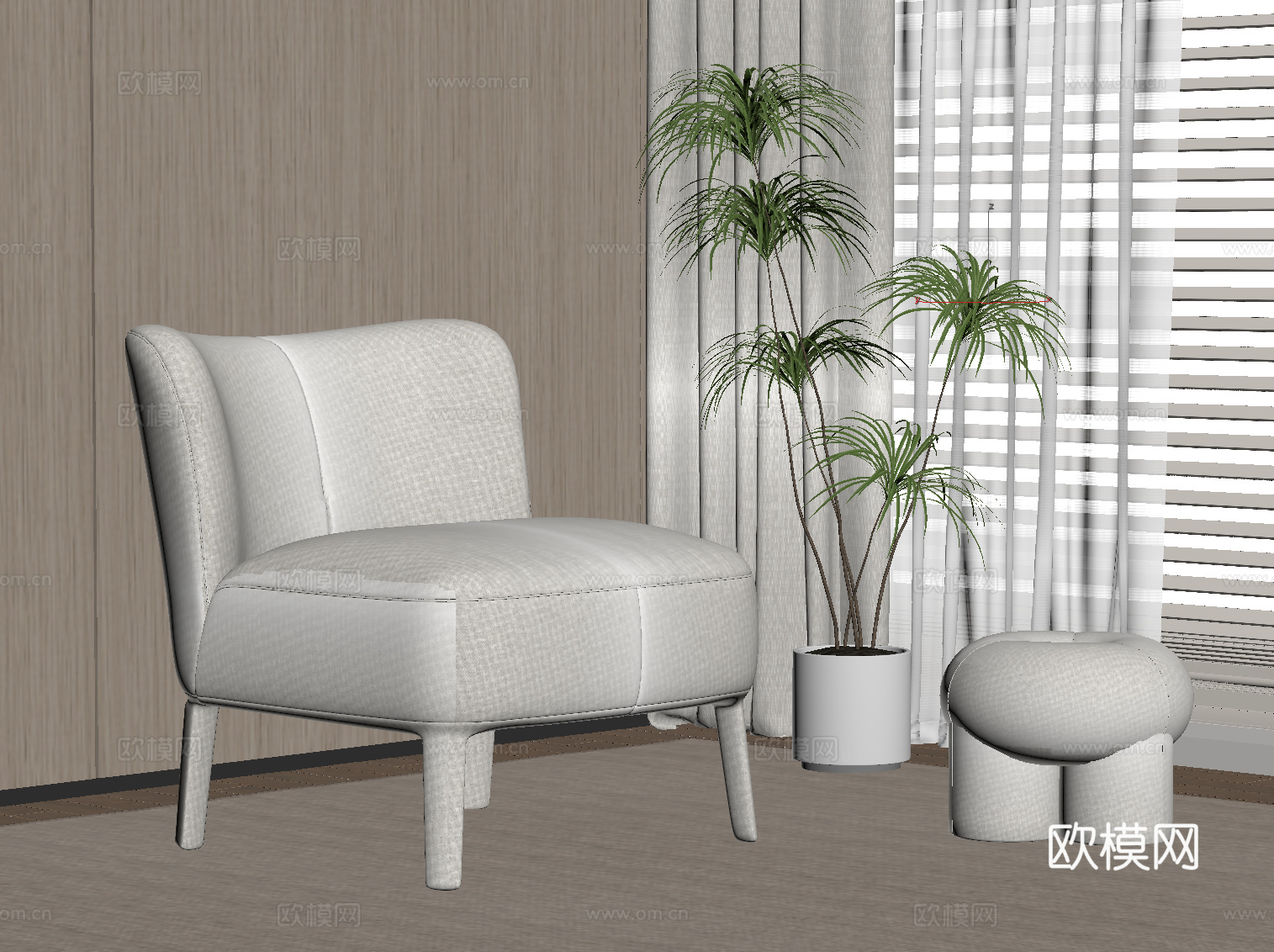现代休闲椅 沙发椅su模型