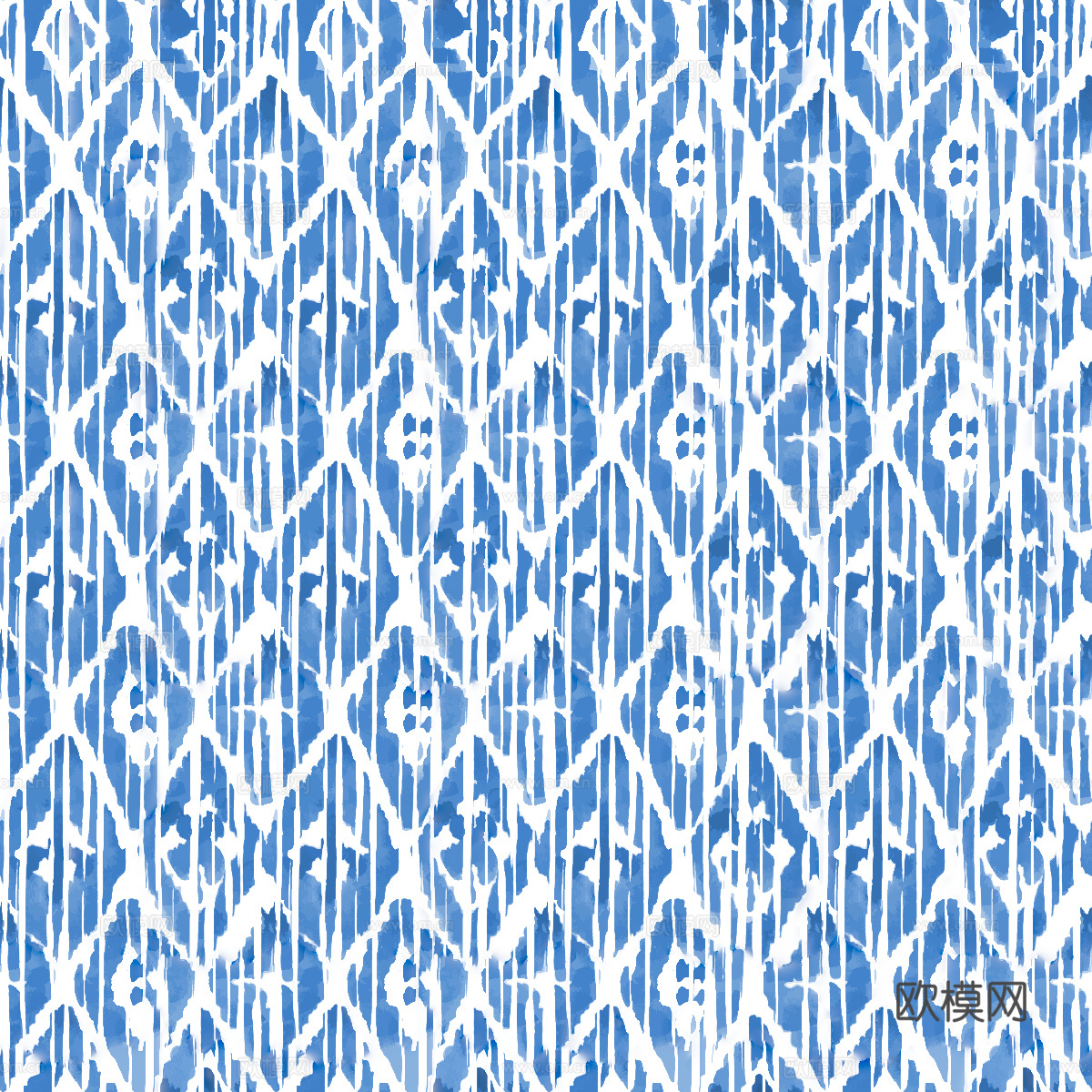 手绘蓝色水彩蜡染扎染印花布纹45