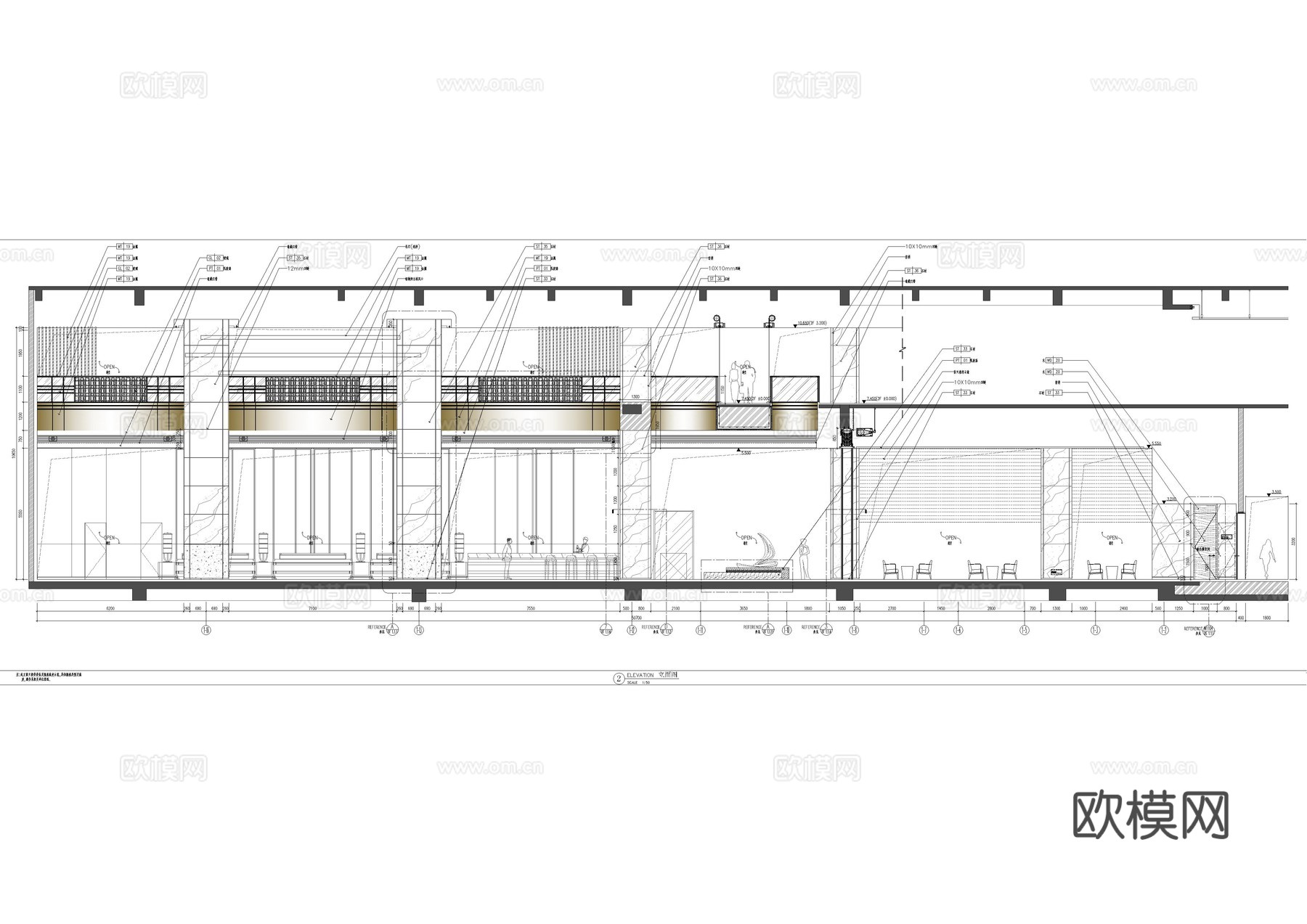 酒店大堂1F施工图cad施工图