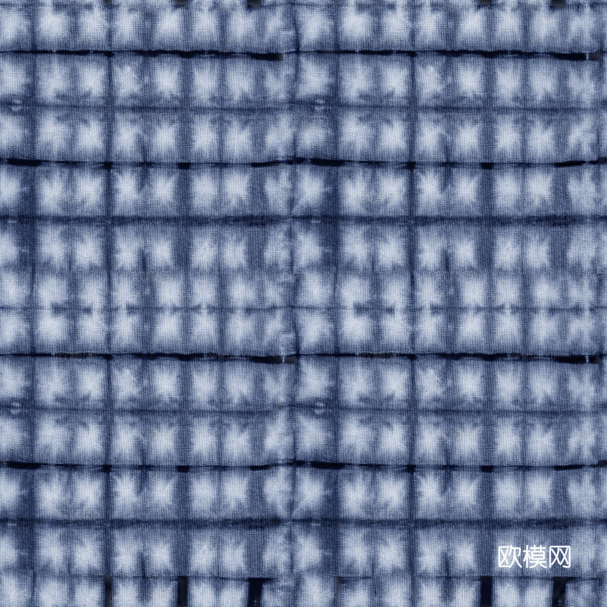 蓝色手工蜡染扎染布纹60