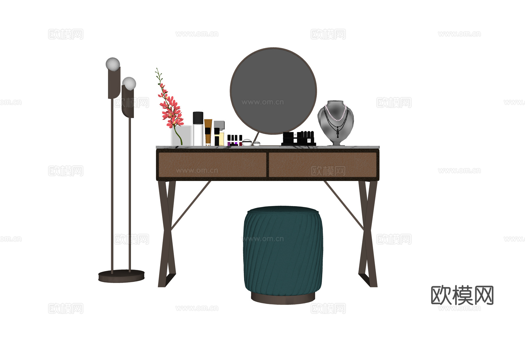 阳台 卫生间 衣柜 吹风机 镜子 梳妆镜 卧室su模型