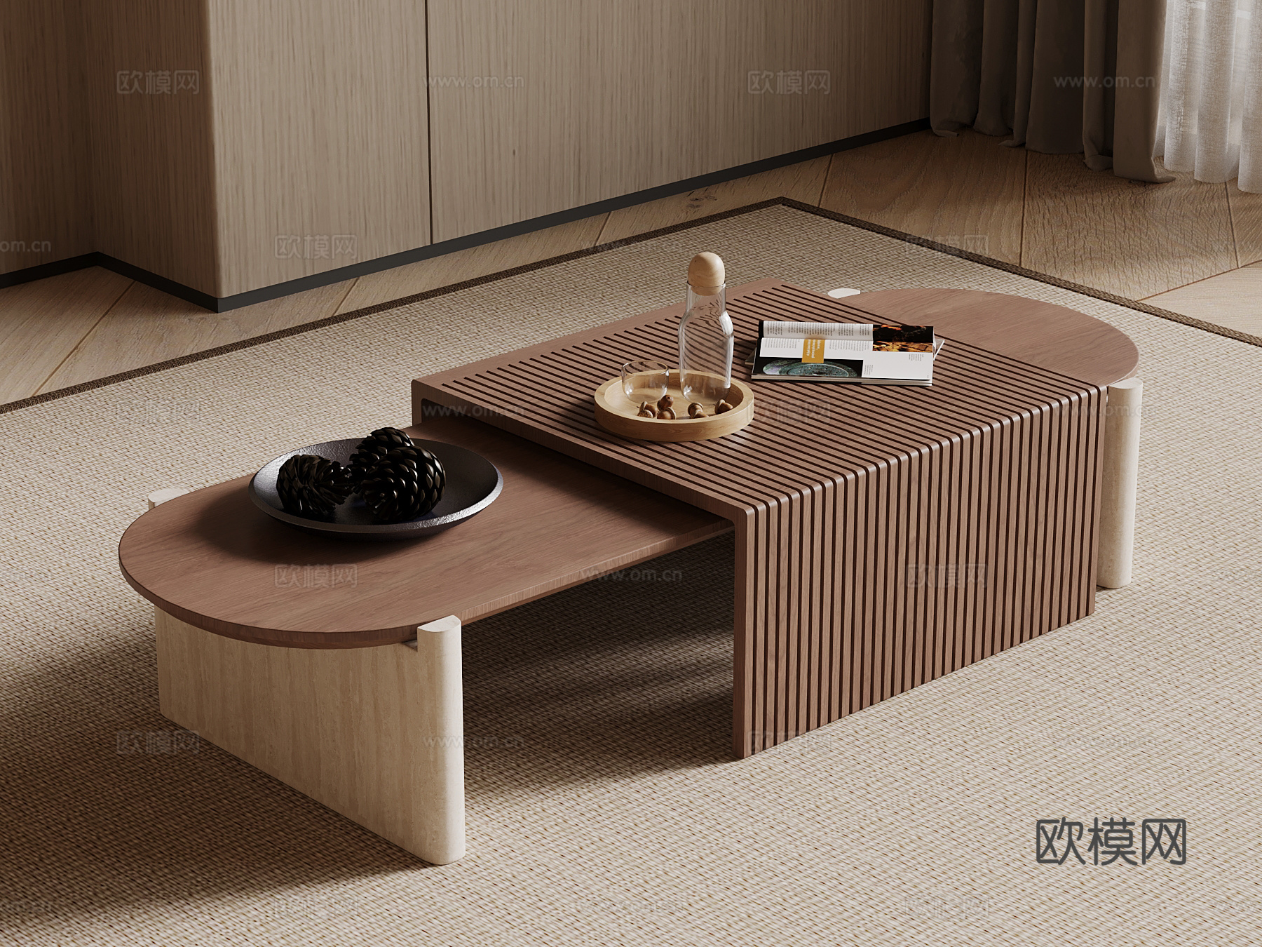 中古风茶几su模型