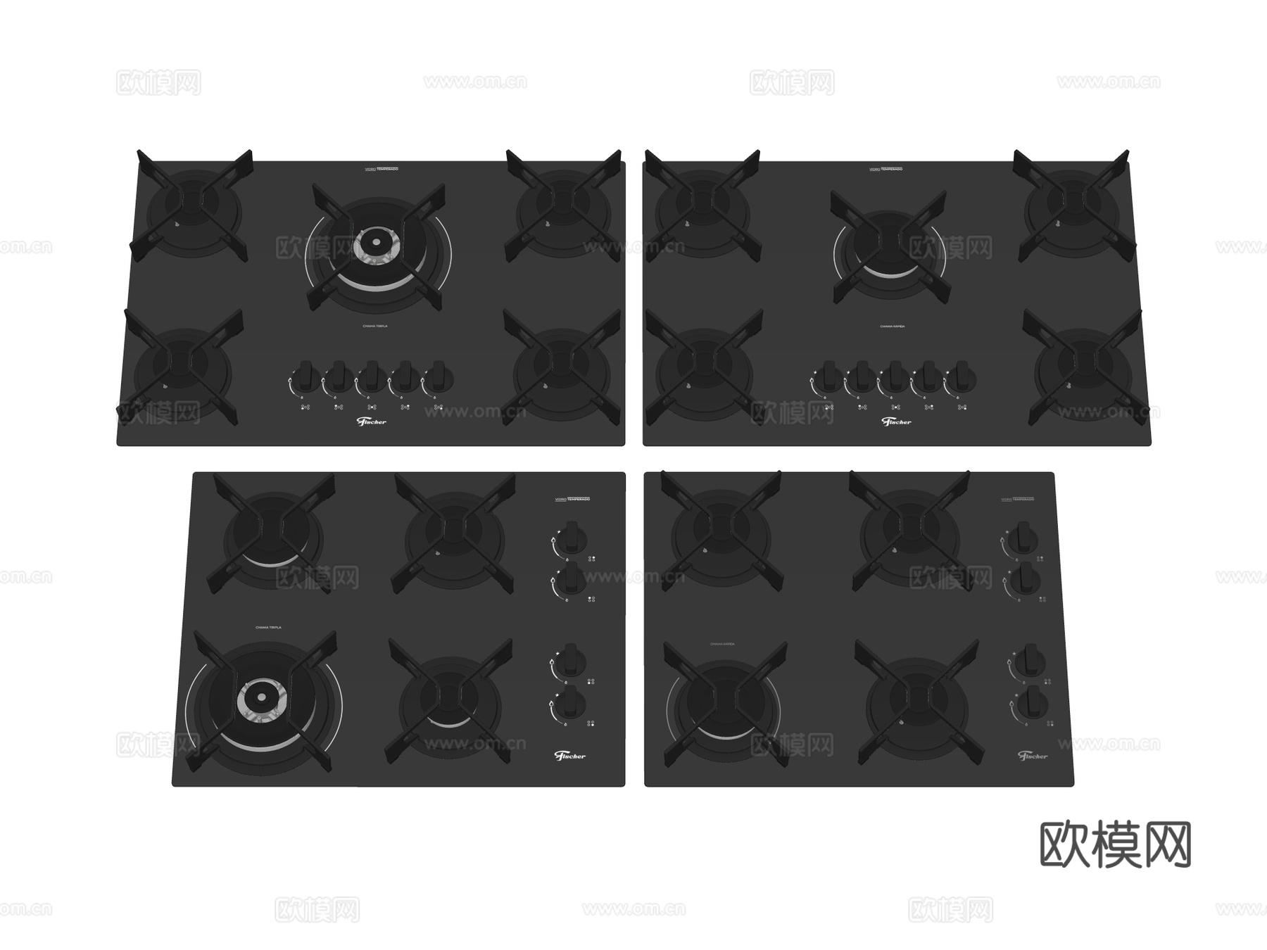 燃气灶 灶台su模型