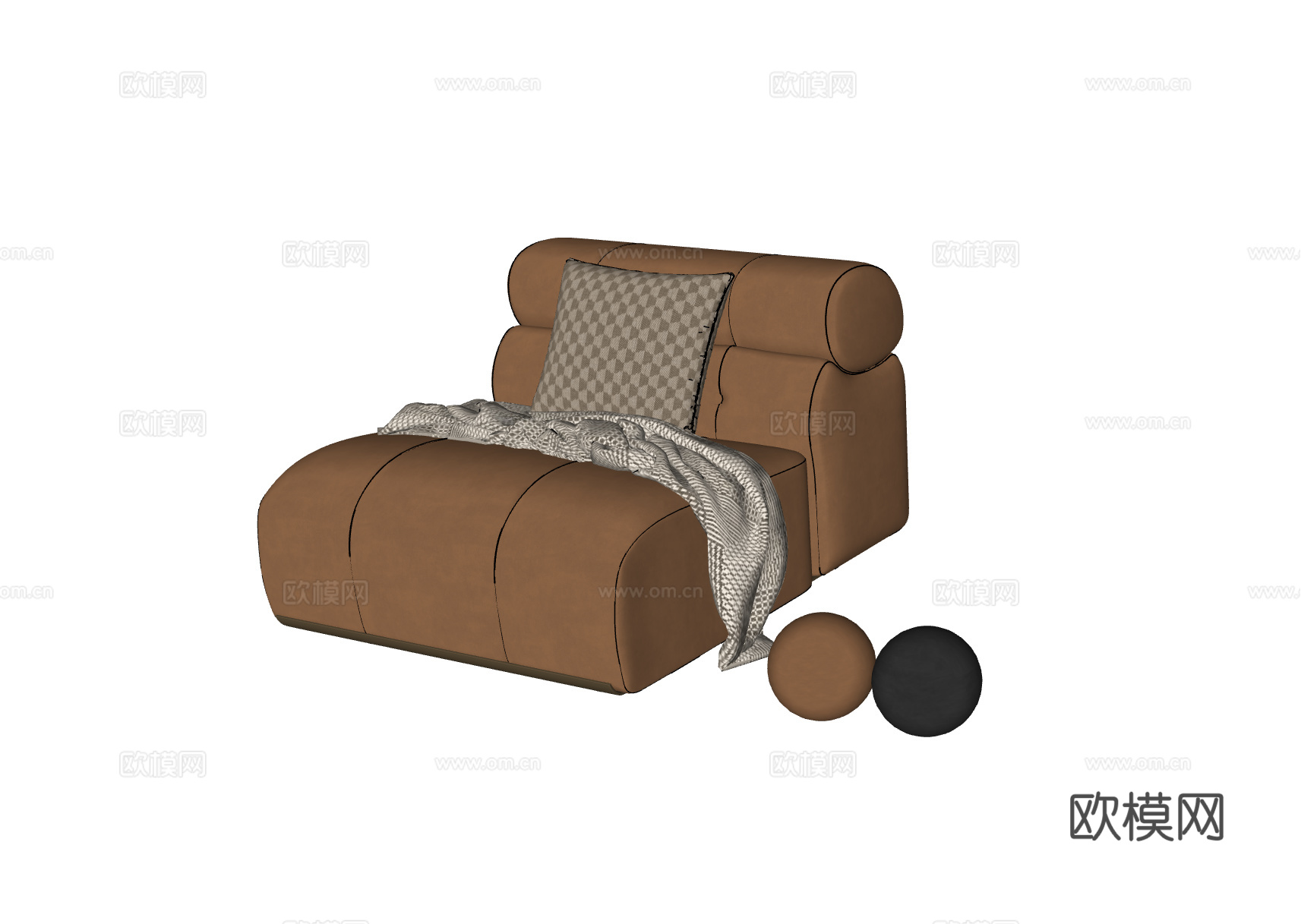 MINOTTI Coupe Module  现代单人沙发su模型