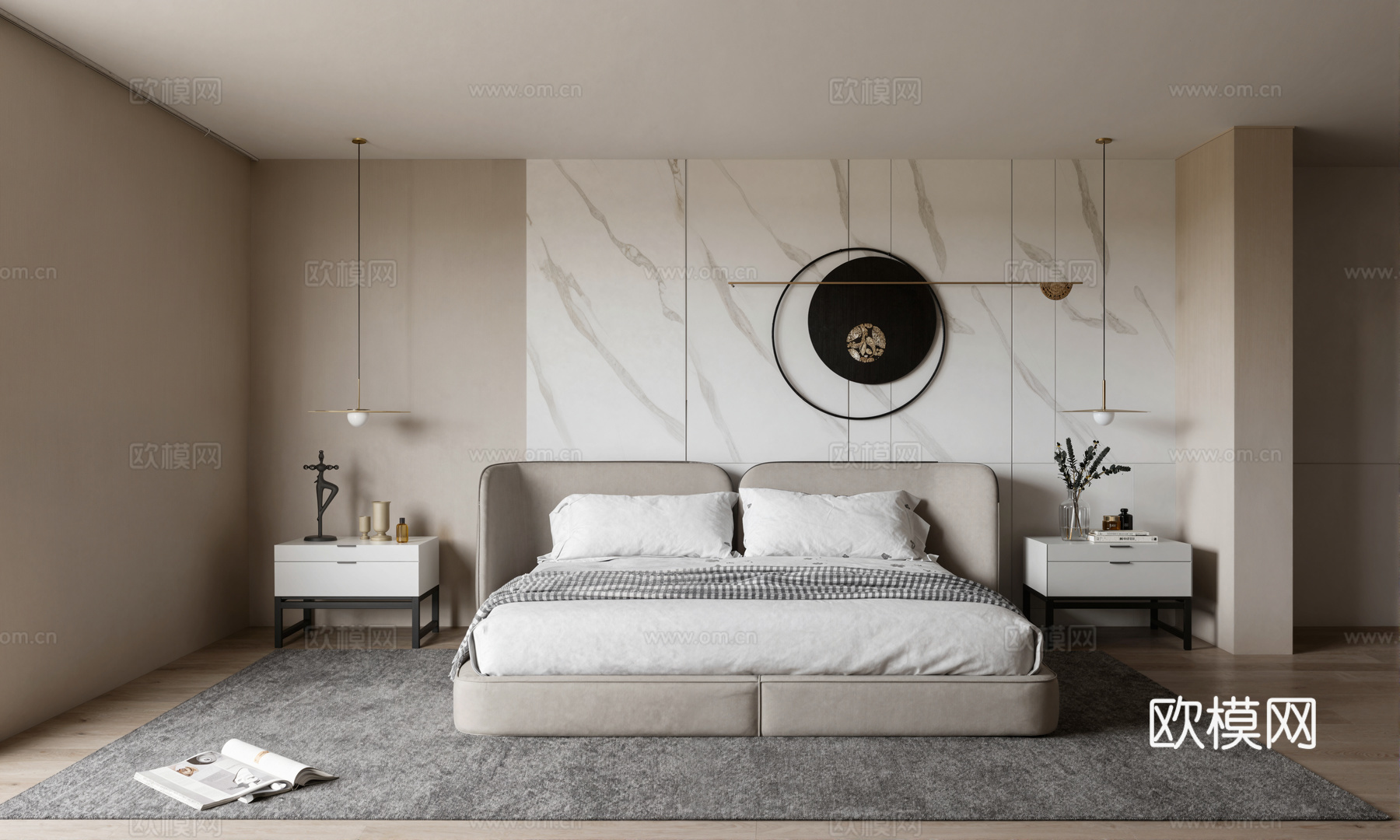 现代卧室su模型