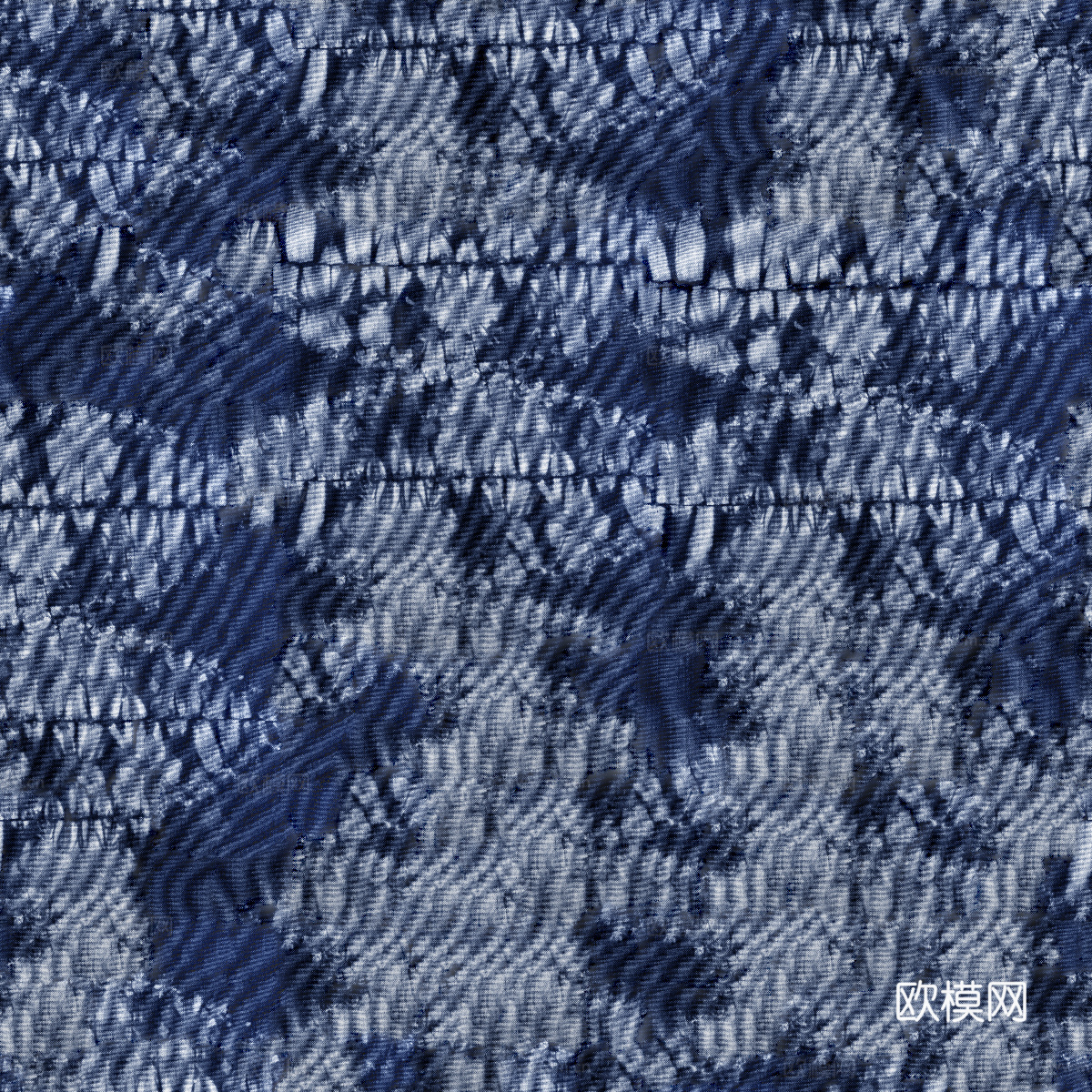 蓝色手工蜡染扎染布纹29