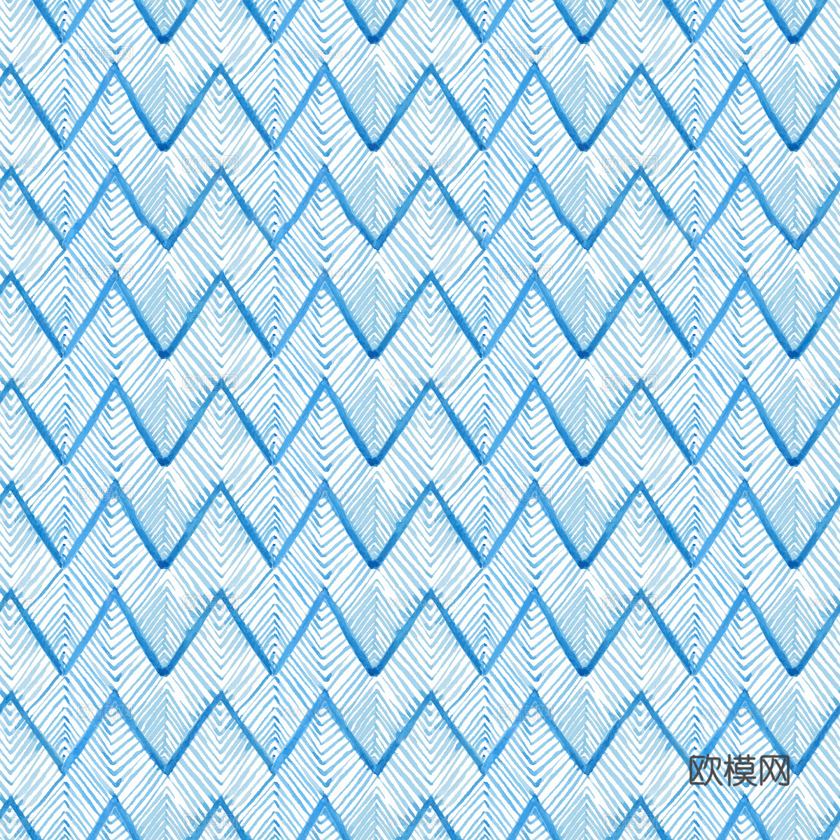 手绘蓝色水彩蜡染扎染印花布纹3