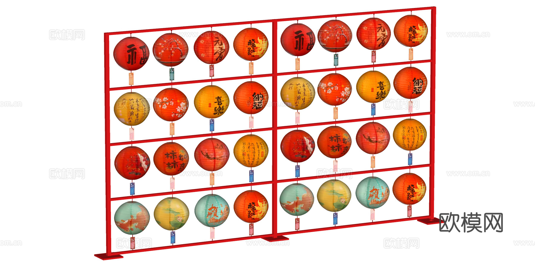 灯谜 灯笼su模型