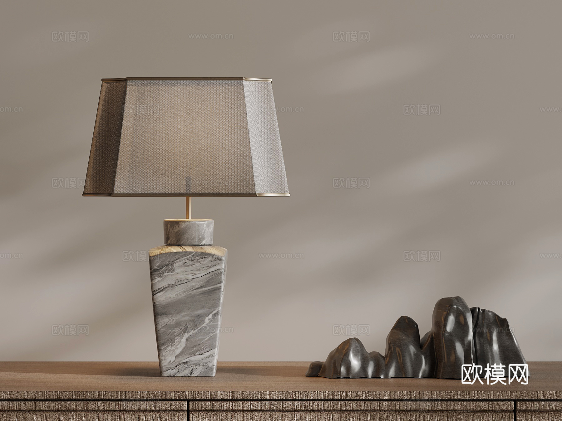 新中式台灯su模型