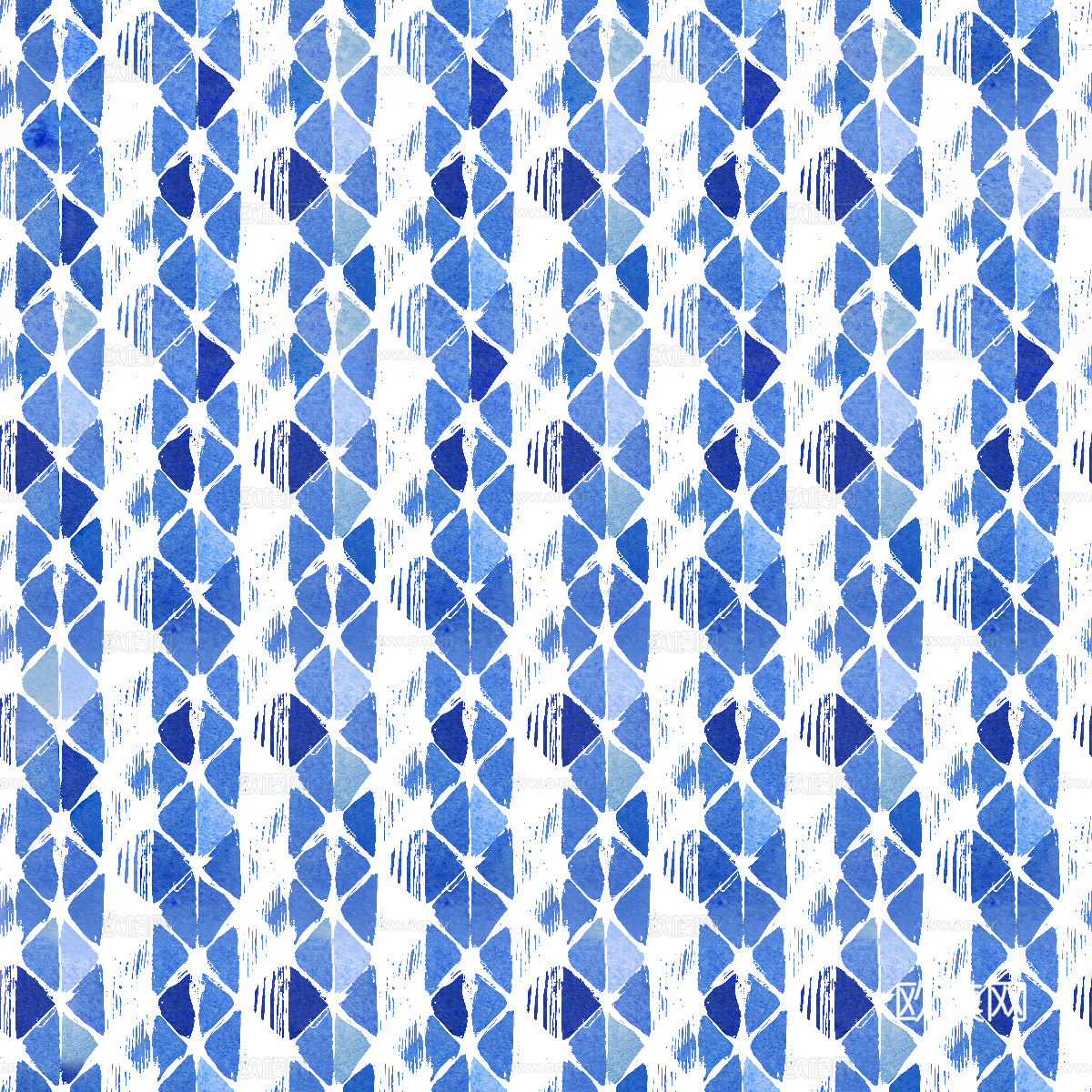 青色靛蓝水彩扎染蜡染布纹纹理15