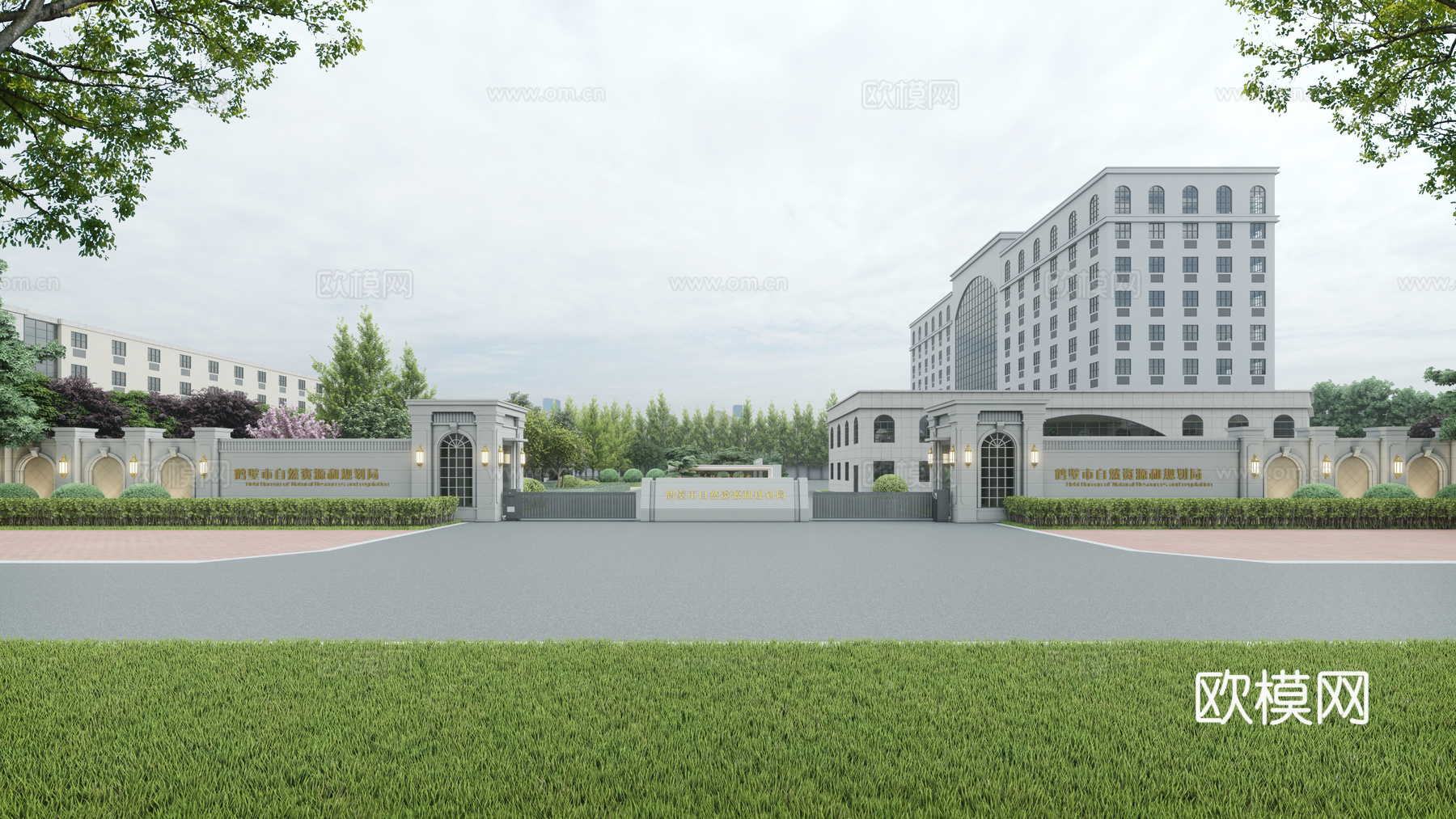 现代办公景观 政府庭院 政府广场 机关景观 政府景观su模型