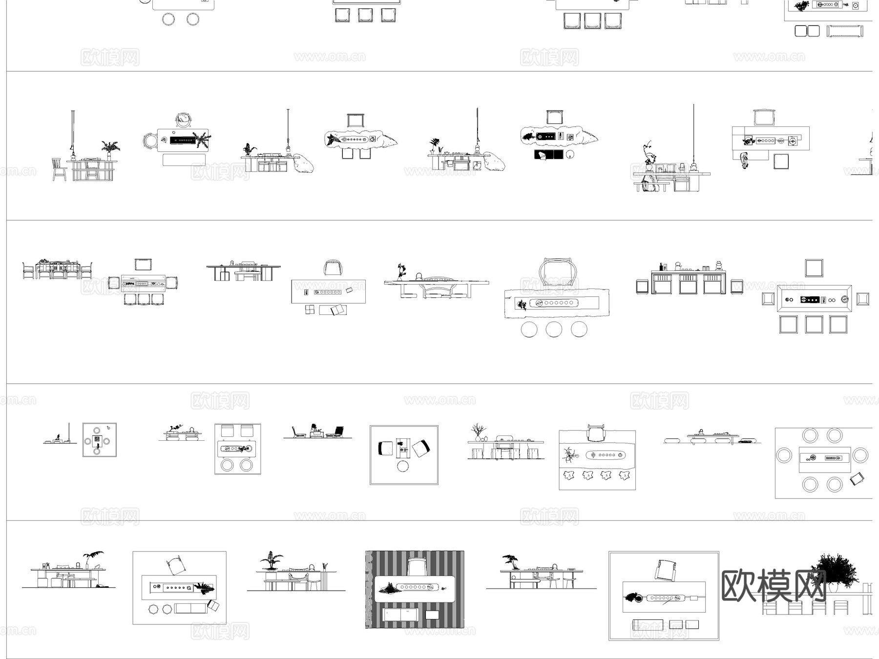 2026年最新新中式茶桌椅组合CAD图库CAD茶桌CAD椅子cad施工图cad施工图