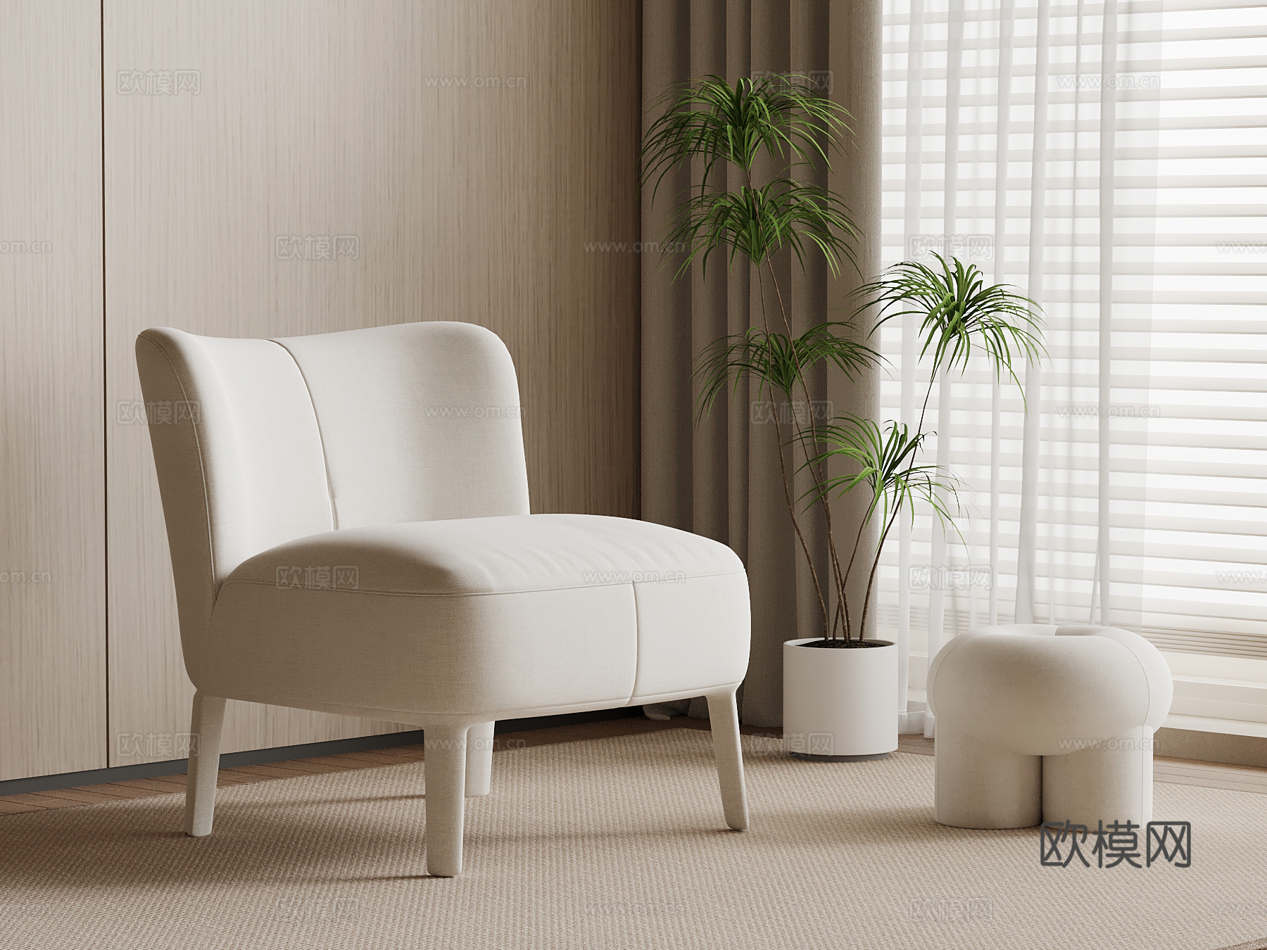 现代休闲椅 沙发椅su模型