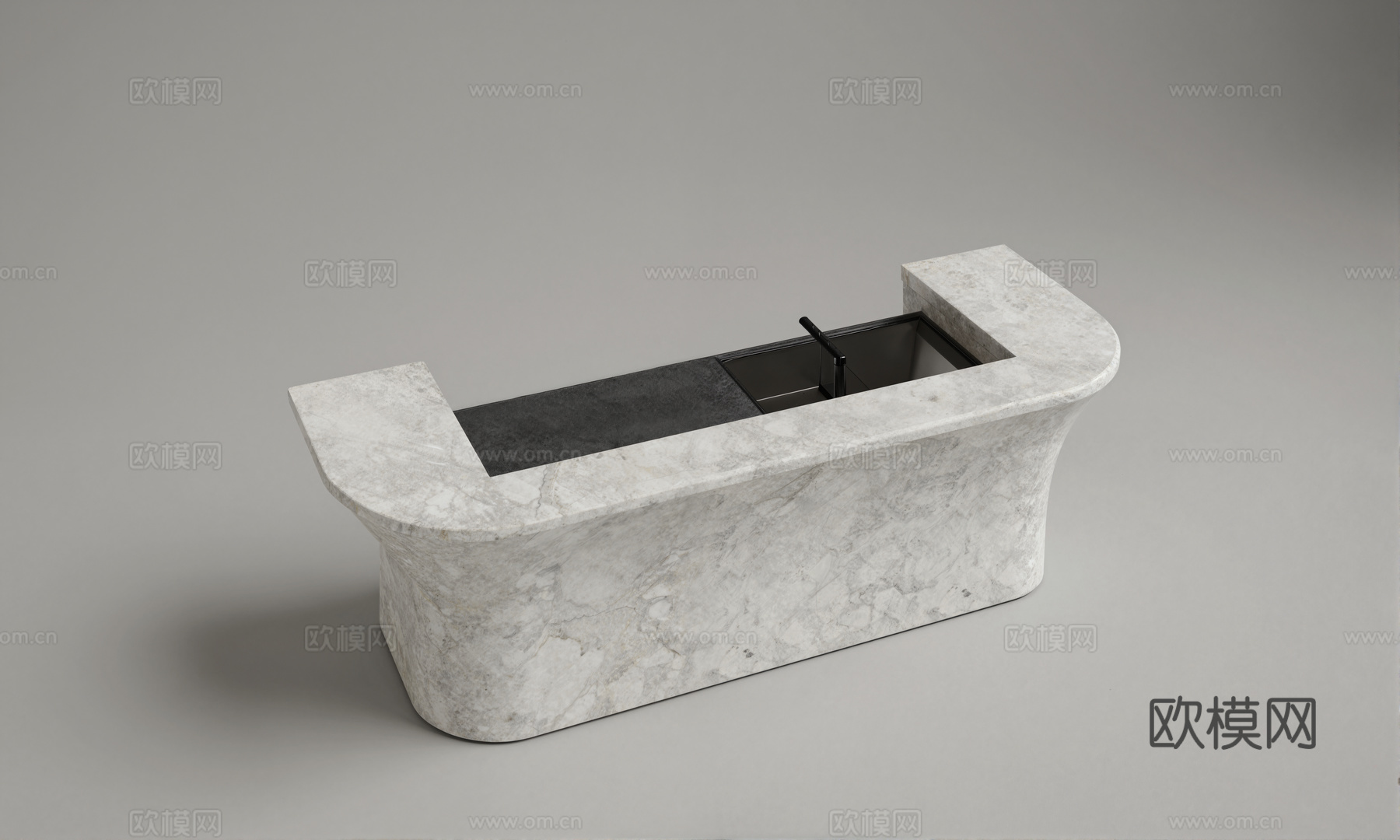 现代吧台su模型