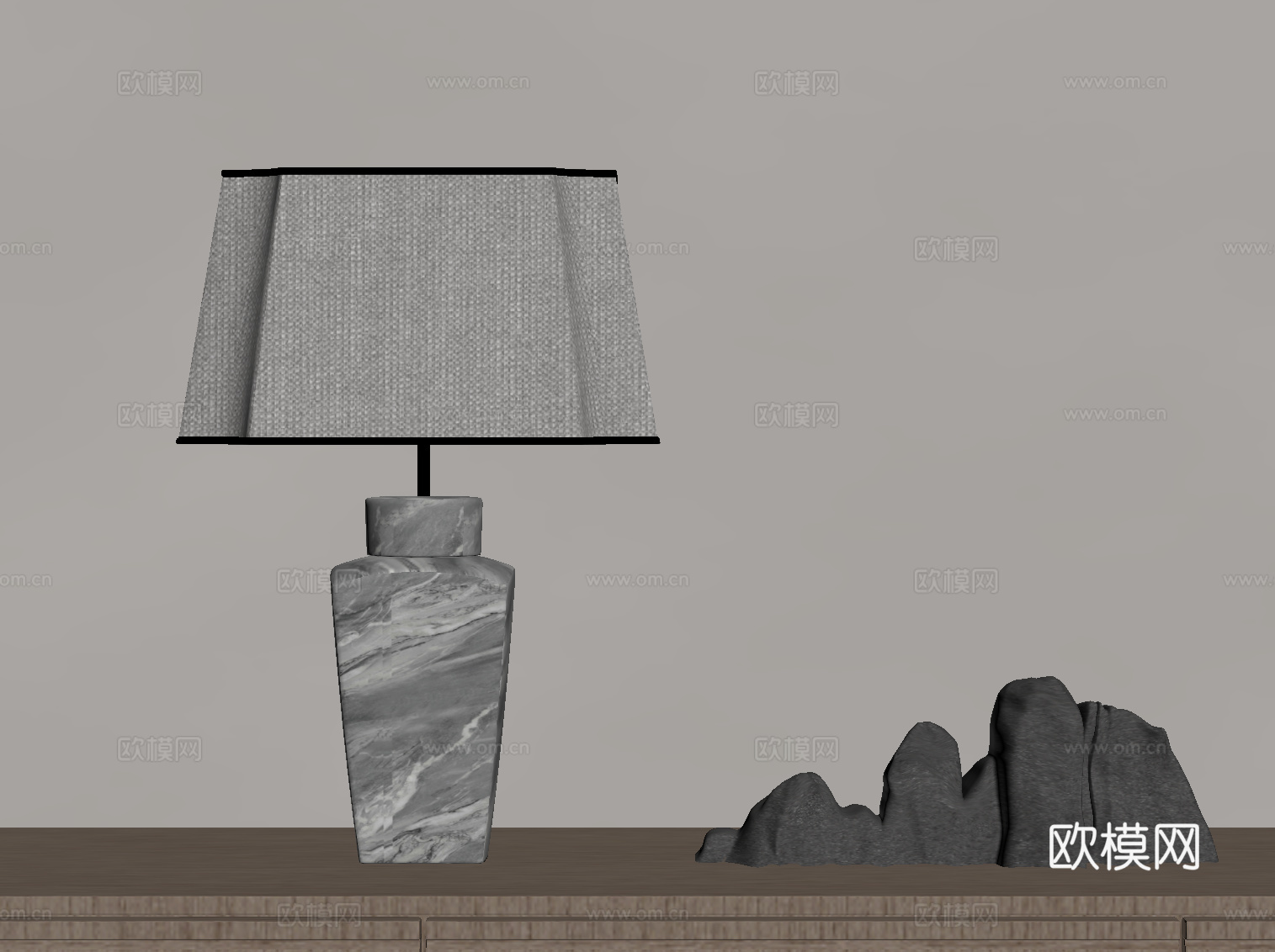 新中式台灯su模型