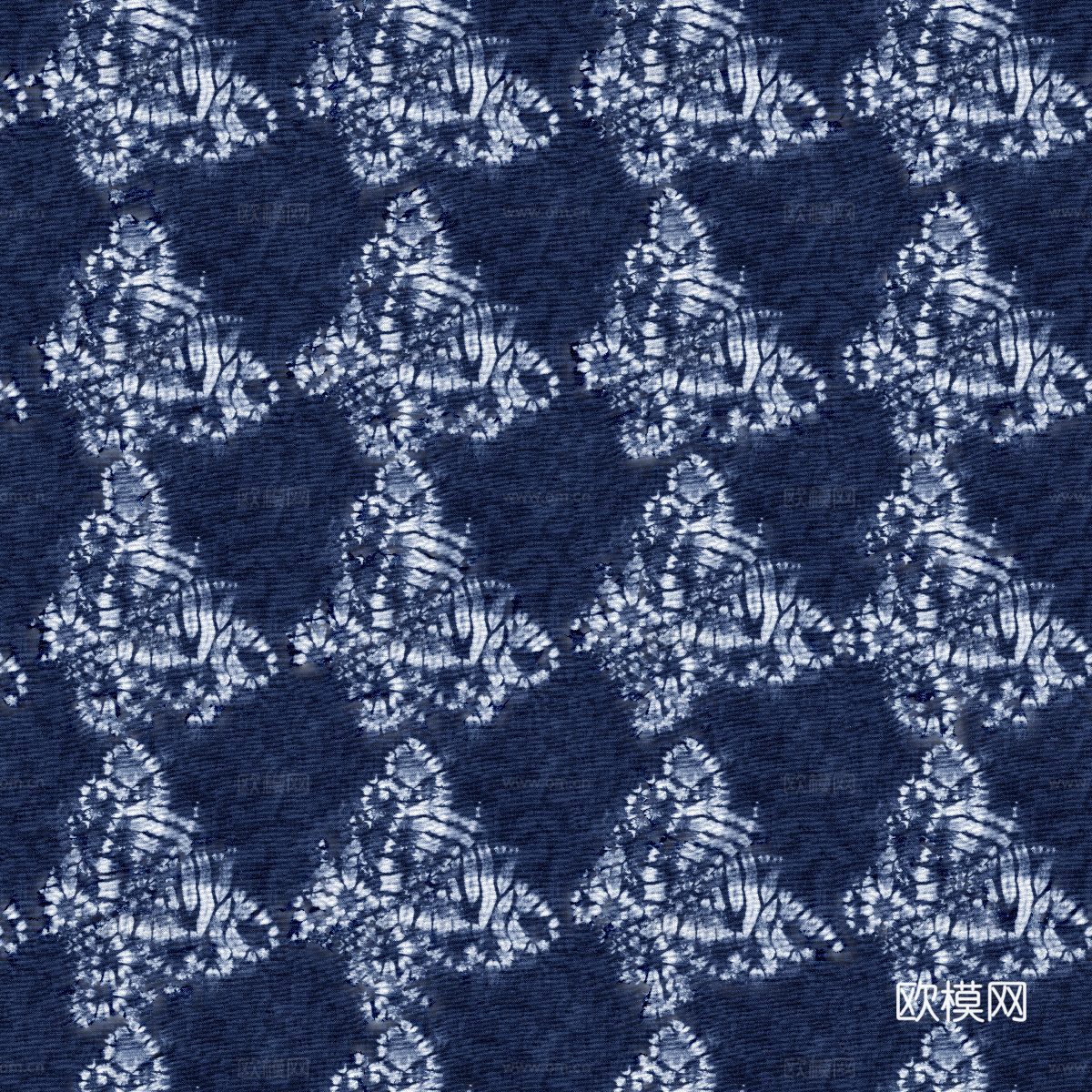 蓝色手工蜡染扎染布纹44