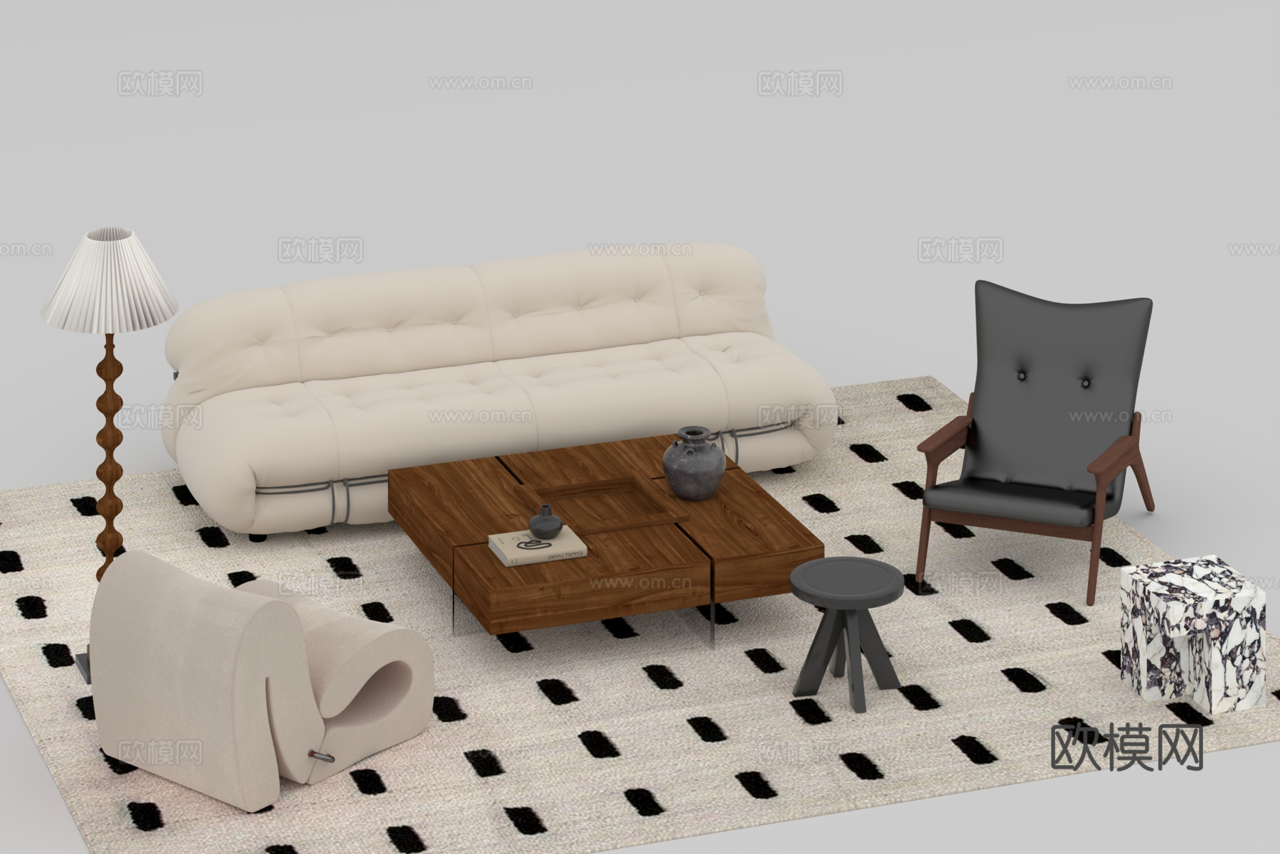 沙发组合3d模型下载