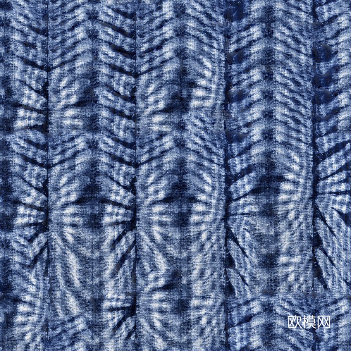 蓝色手工蜡染扎染布纹20