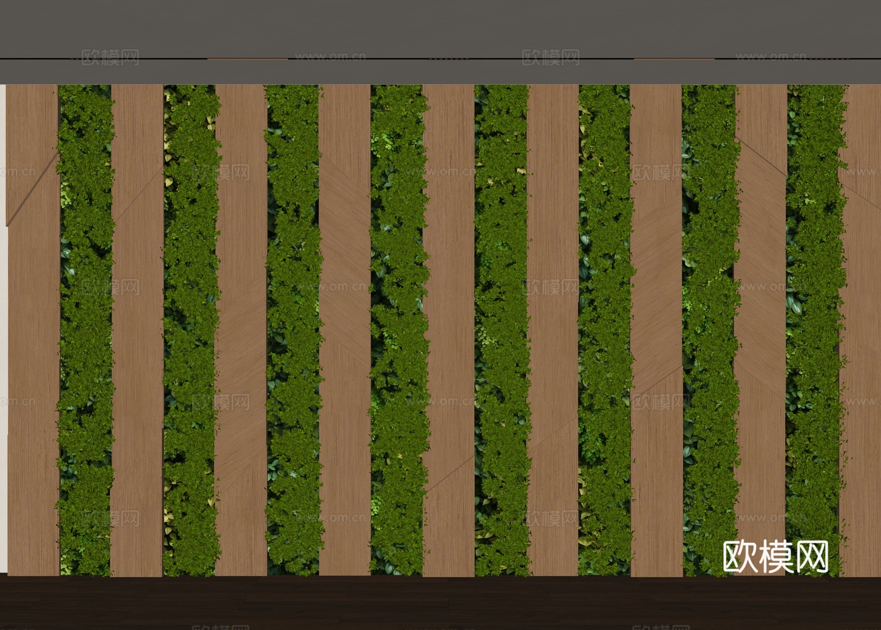 现代实木背景墙 植物墙 植物背景墙 绿植背景墙 客厅背景墙su模型