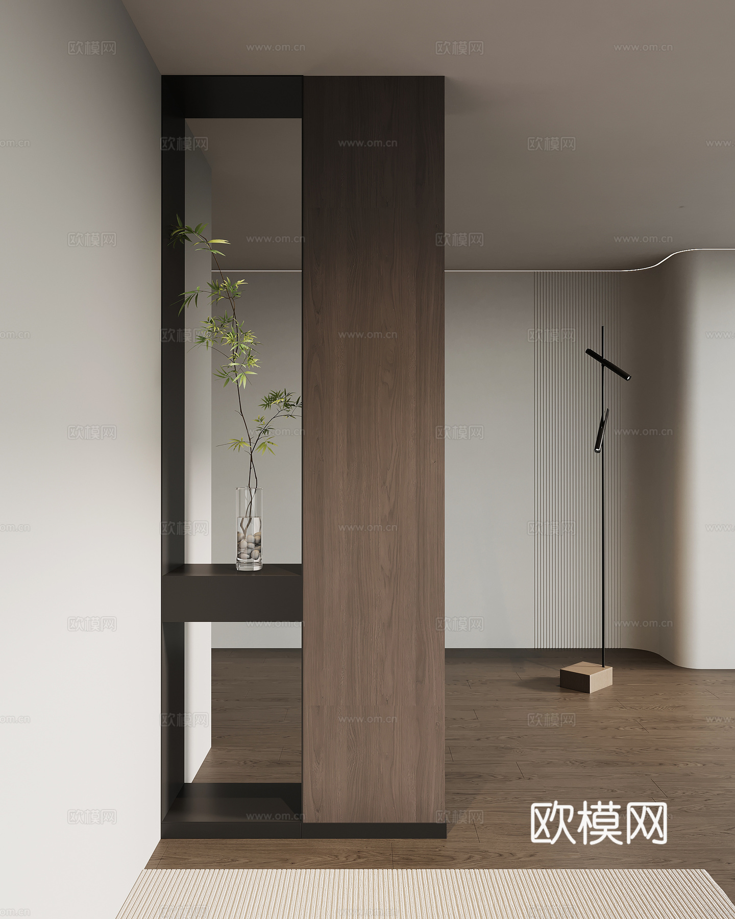 意式极简玄关柜su模型