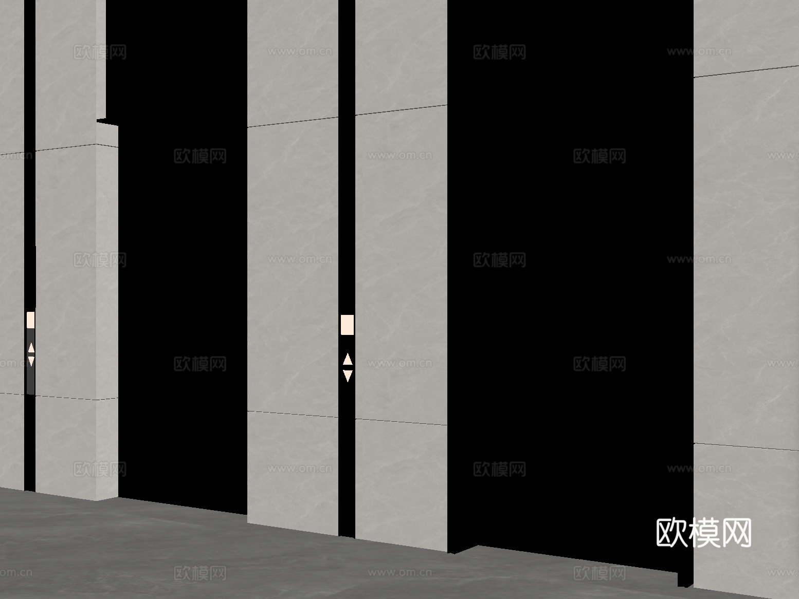 现代电梯 电梯间 升降梯 电梯按键su模型