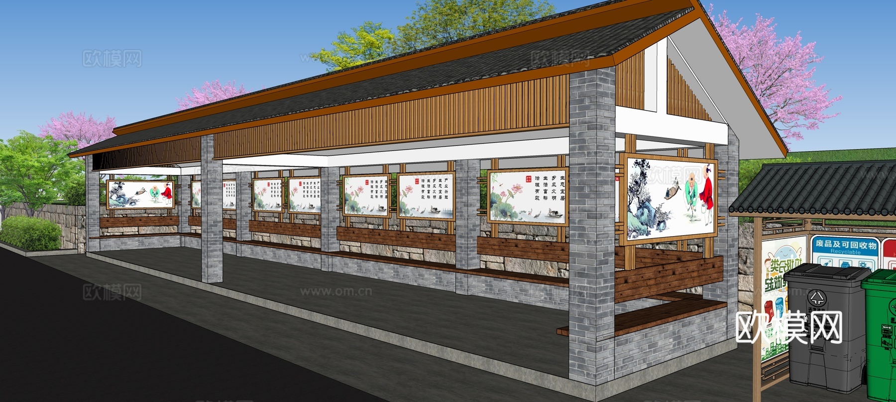 休闲廊亭su模型