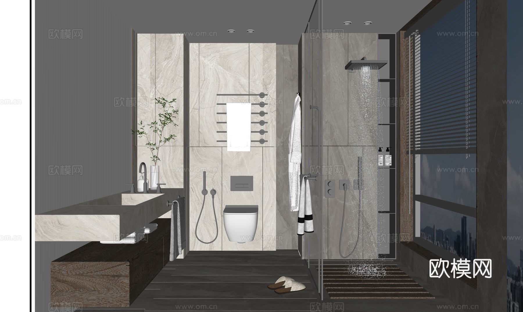 现代卫生间su模型
