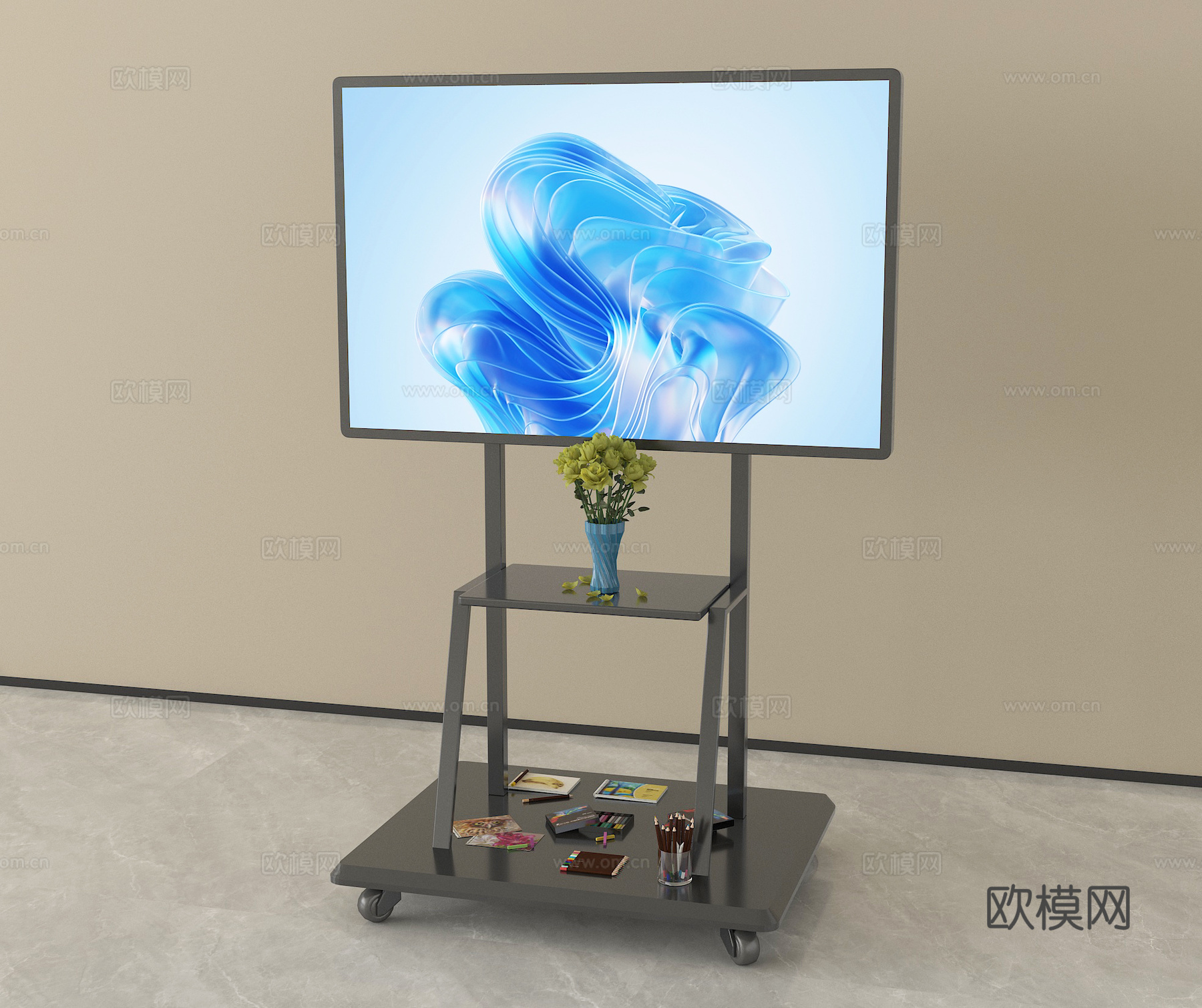 现代智能电视 移动电视 显示屏su模型