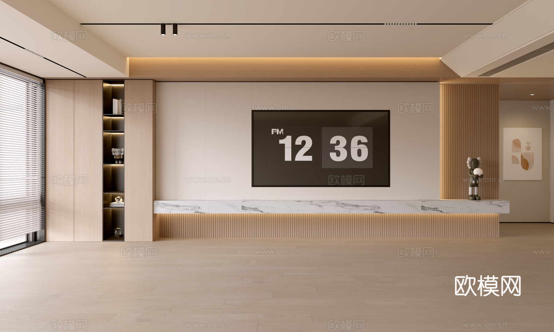 现代客厅 奶油客厅 电视背景墙 客厅背景 奶油风背景墙su模型