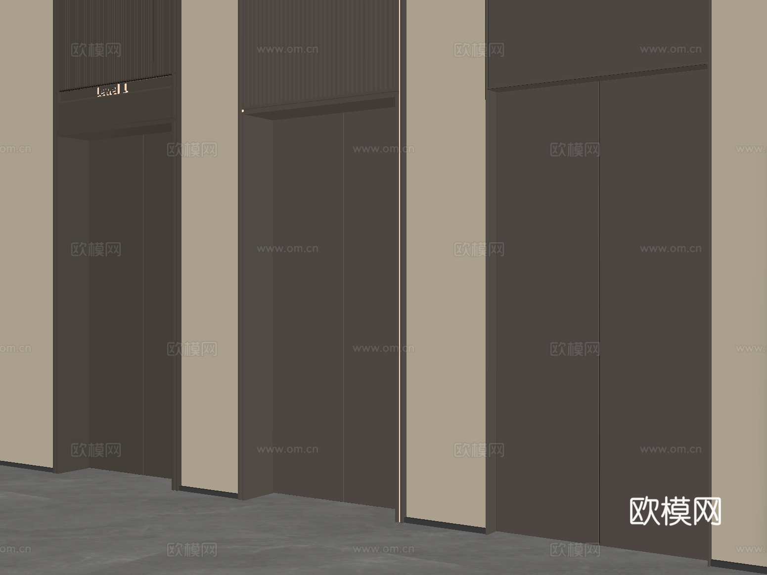 现代电梯 电梯间 升降梯su模型