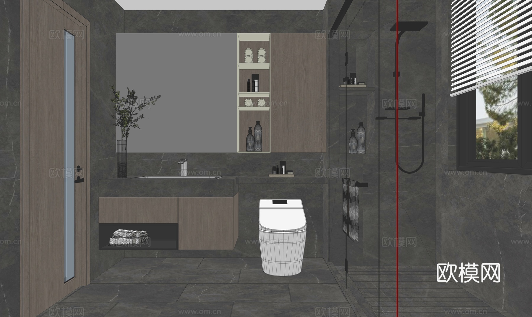 现代卫生间su模型