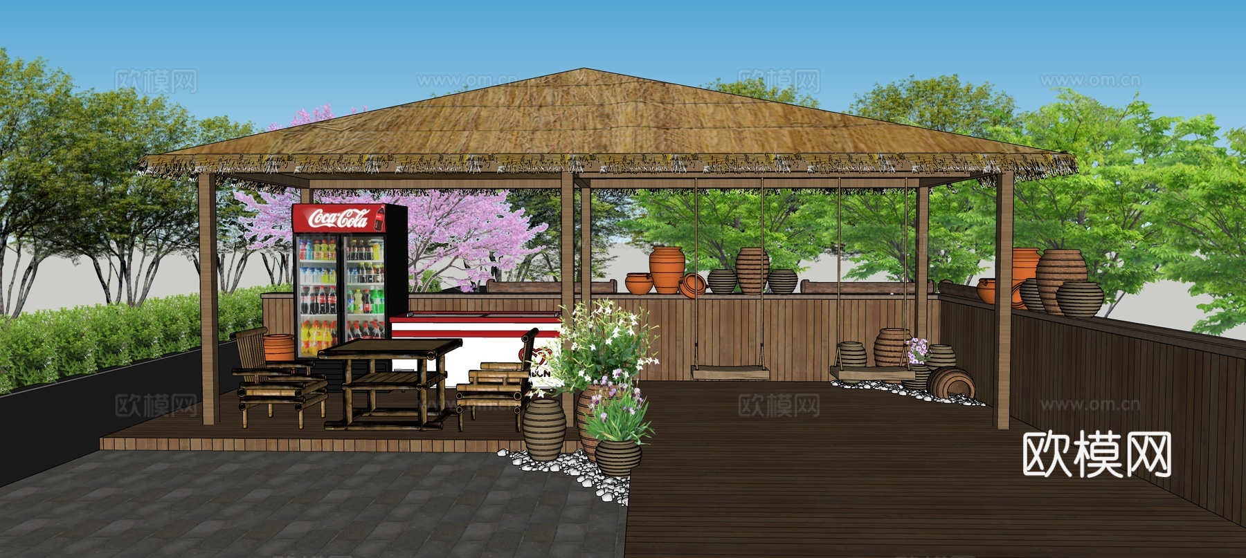 乡村院落su模型