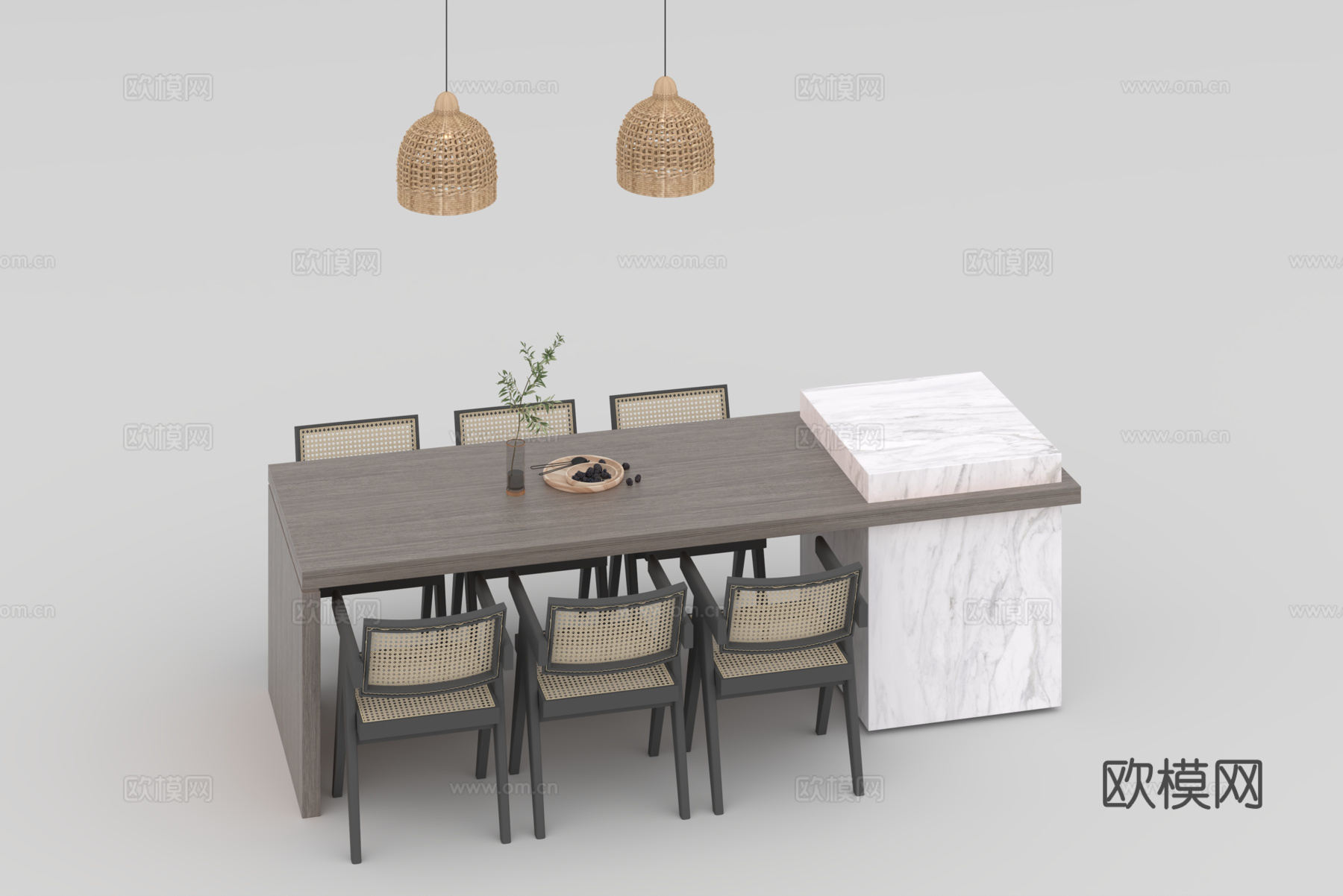 餐桌组合3d模型下载