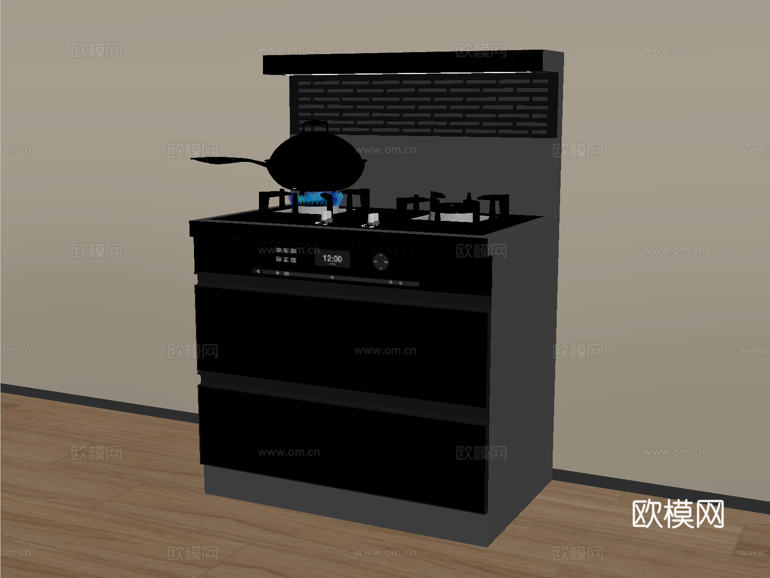 现代集成灶 油烟机su模型