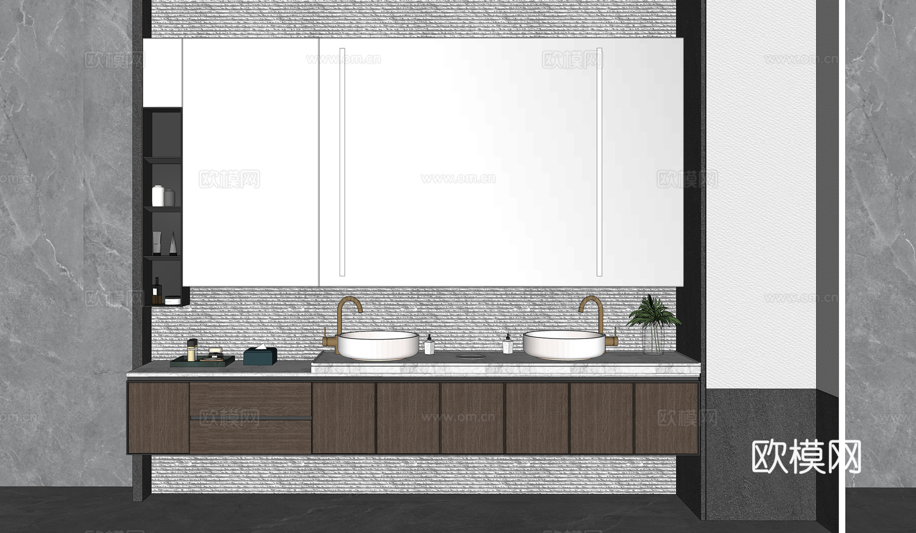 现代家居卫生间su模型下载（渲染图2）