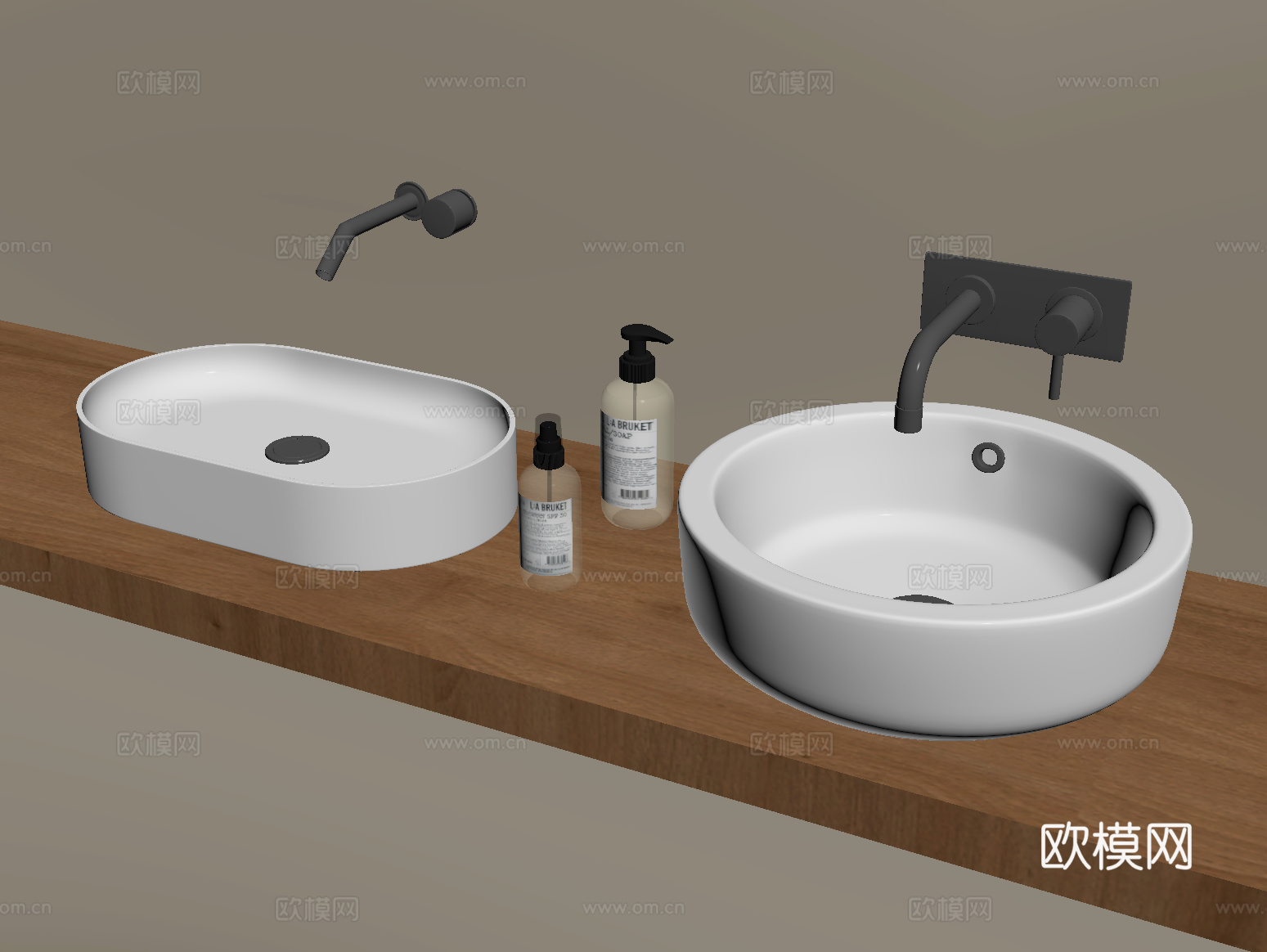 现代陶瓷台盆 台上盆 洗手洗脸盆su模型