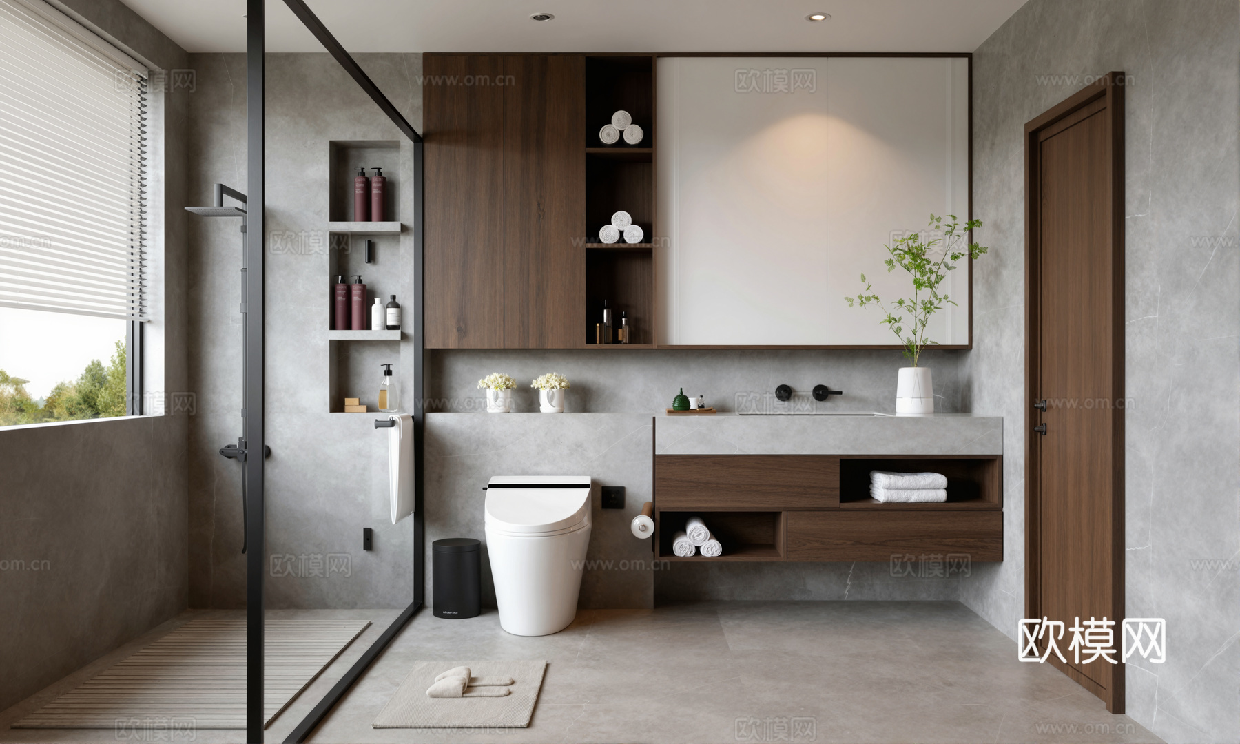 现代洗手间su模型