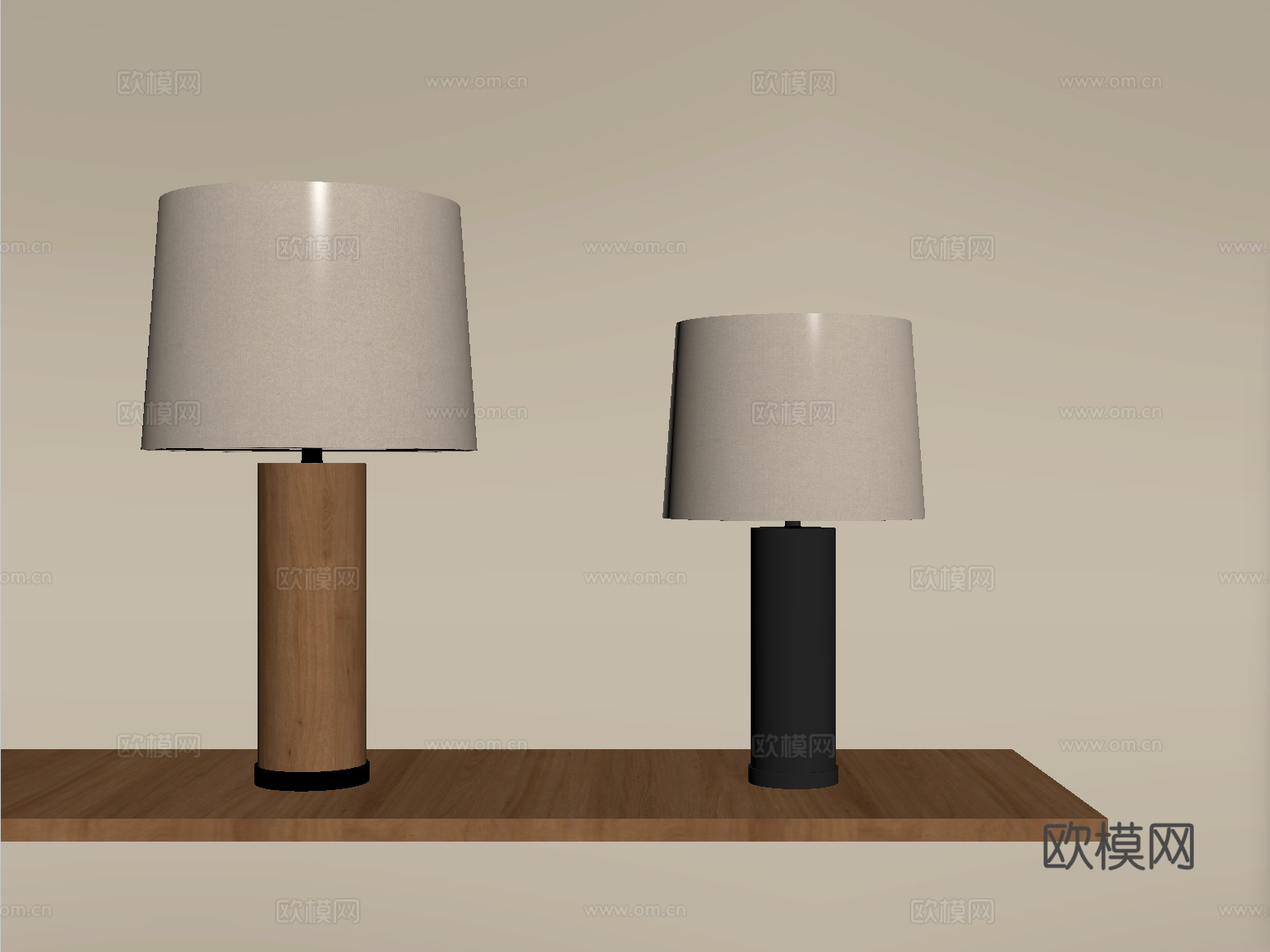 现代台灯 床头台灯 书房台灯su模型