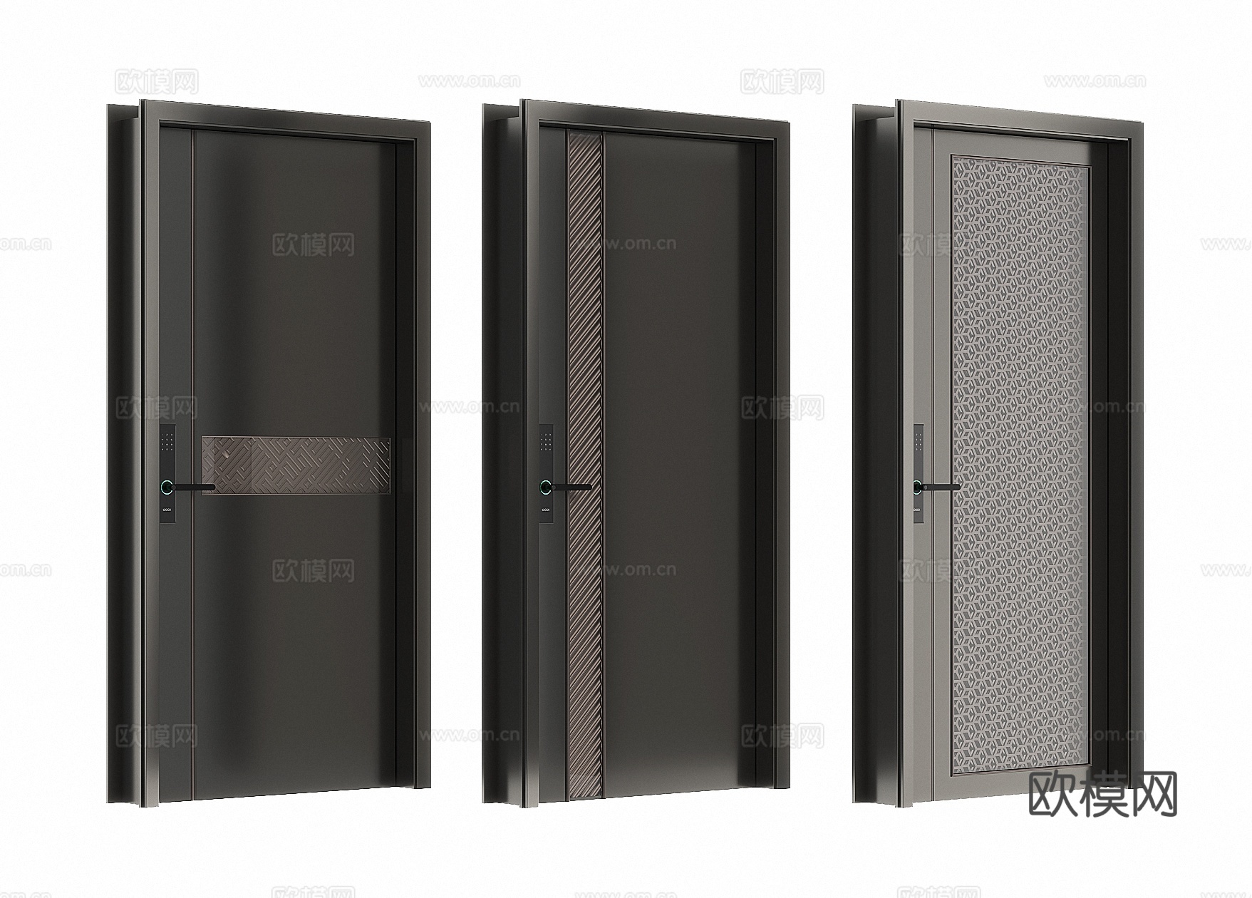 现代入户防盗门su模型