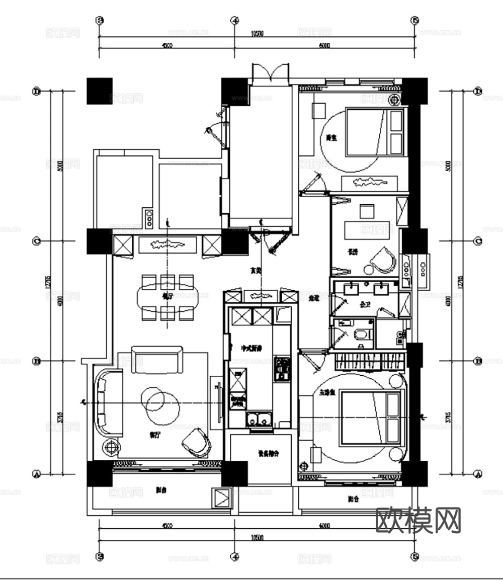 10轻奢现代简约风格样板间别墅大平层住宅CAD附效果图实景图cad施工图